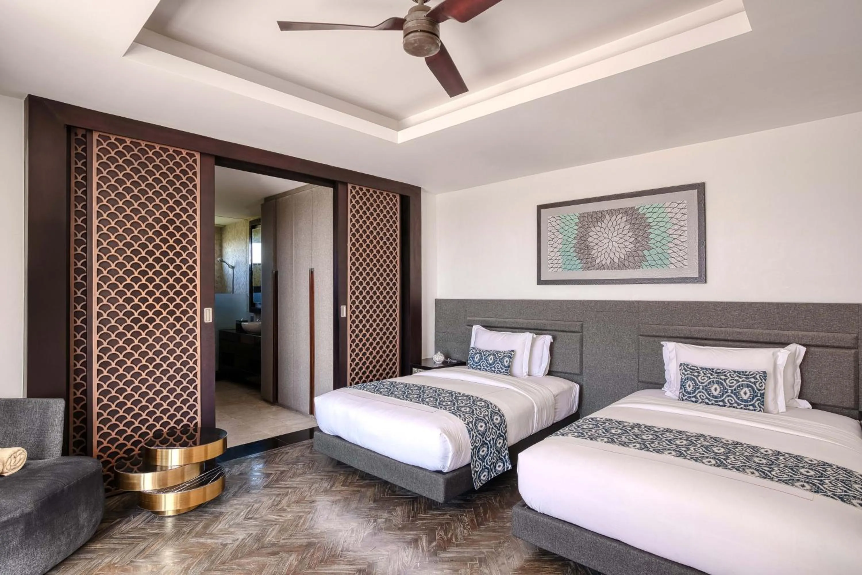 Bed in Prasana Villas by Arjani Resorts