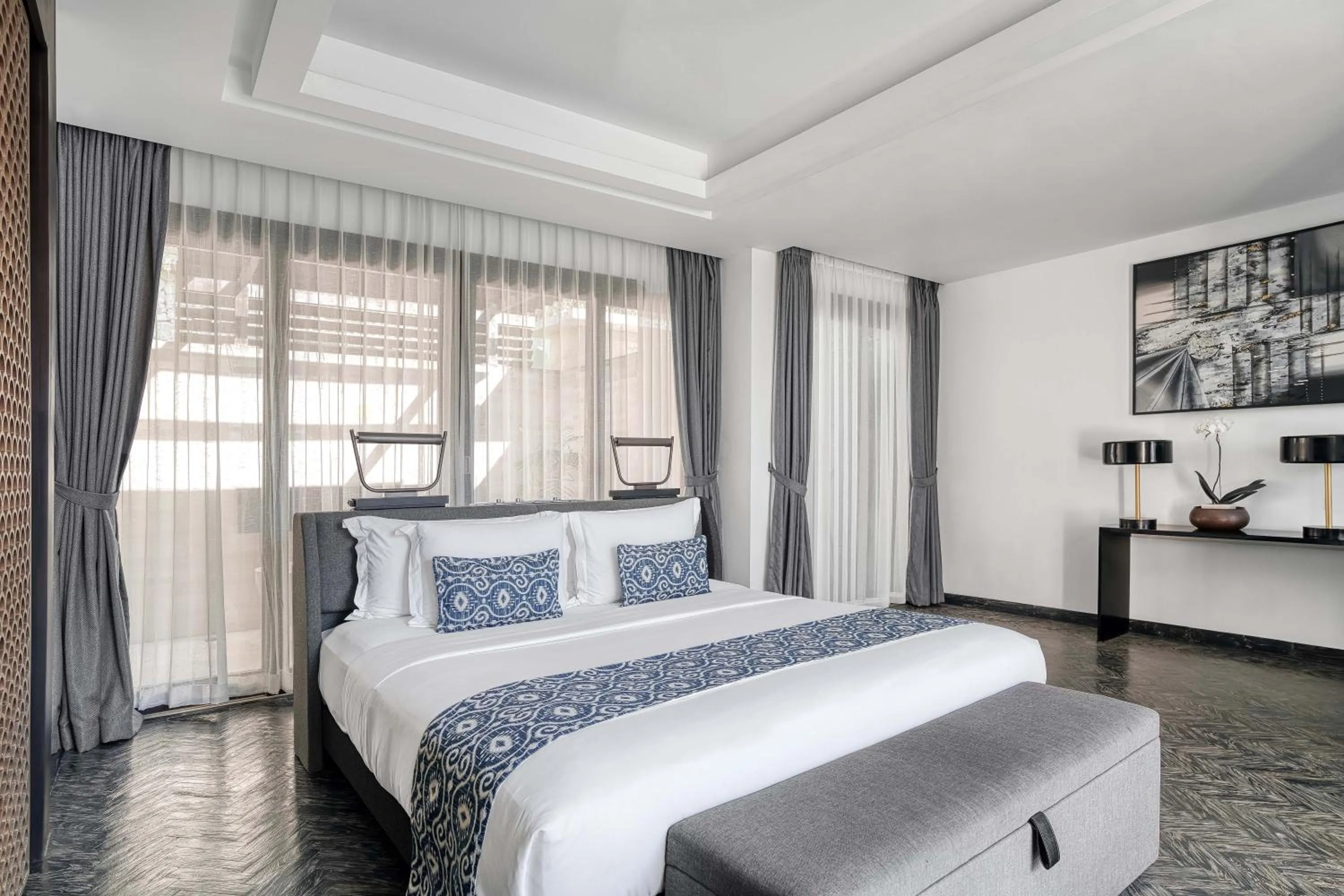 Bed in Prasana Villas by Arjani Resorts