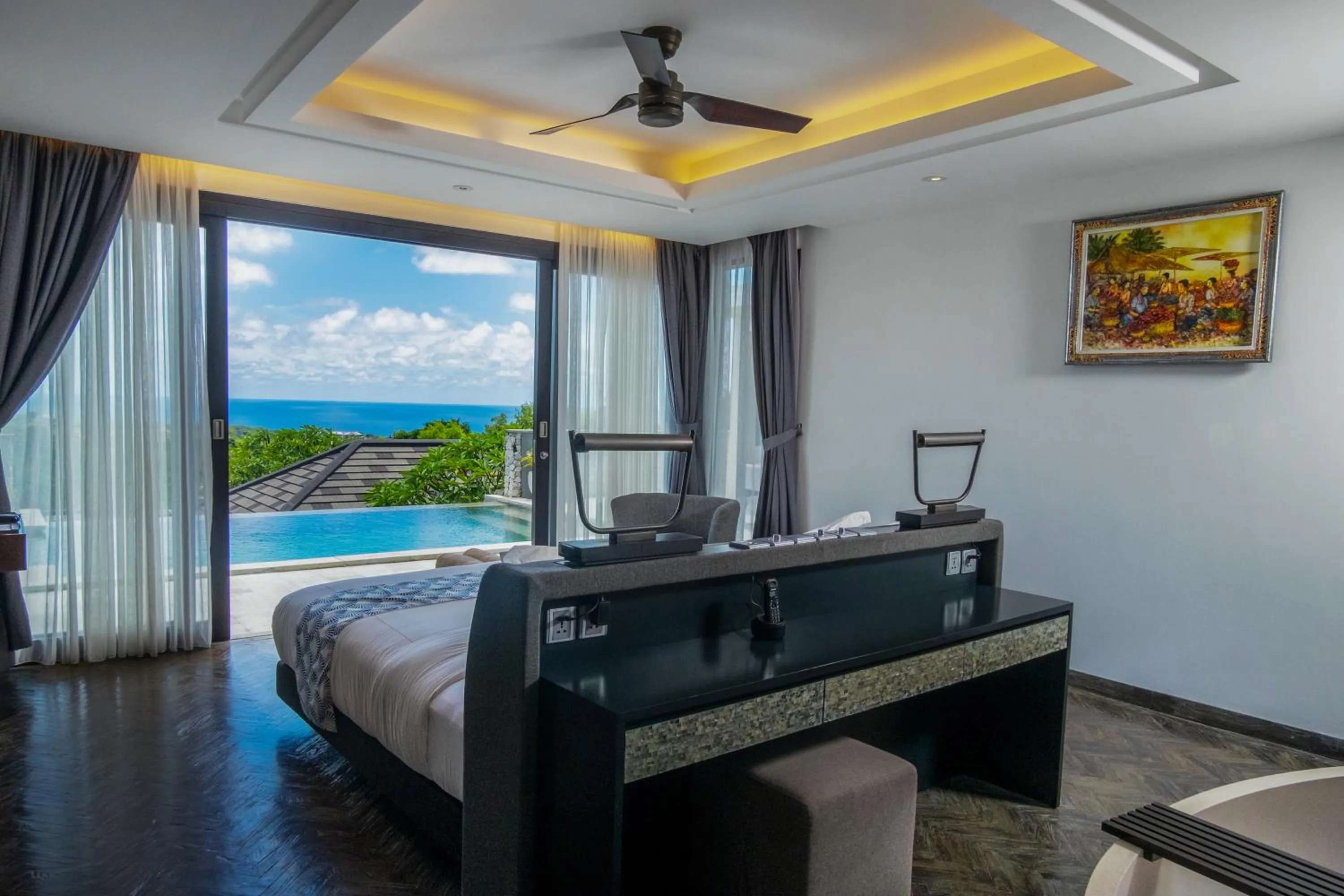 Bed in Prasana Villas by Arjani Resorts