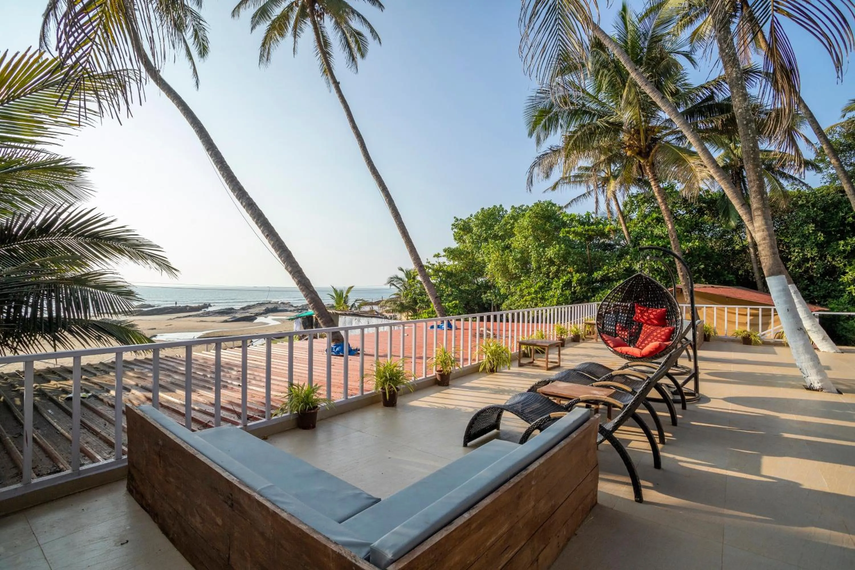 Seating area in Antares Beach Resort, Vagator