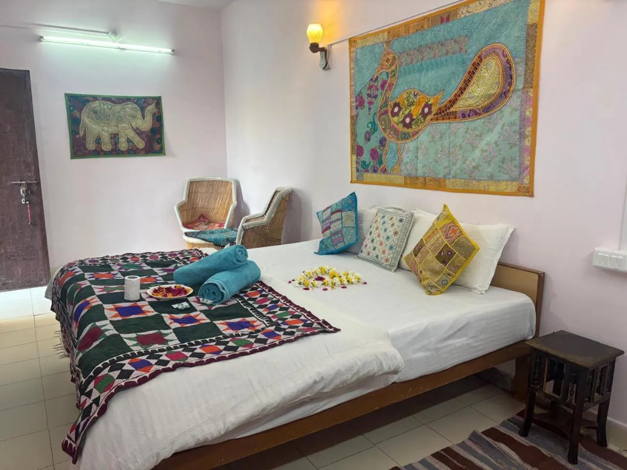 Bed in Shiva Guest House