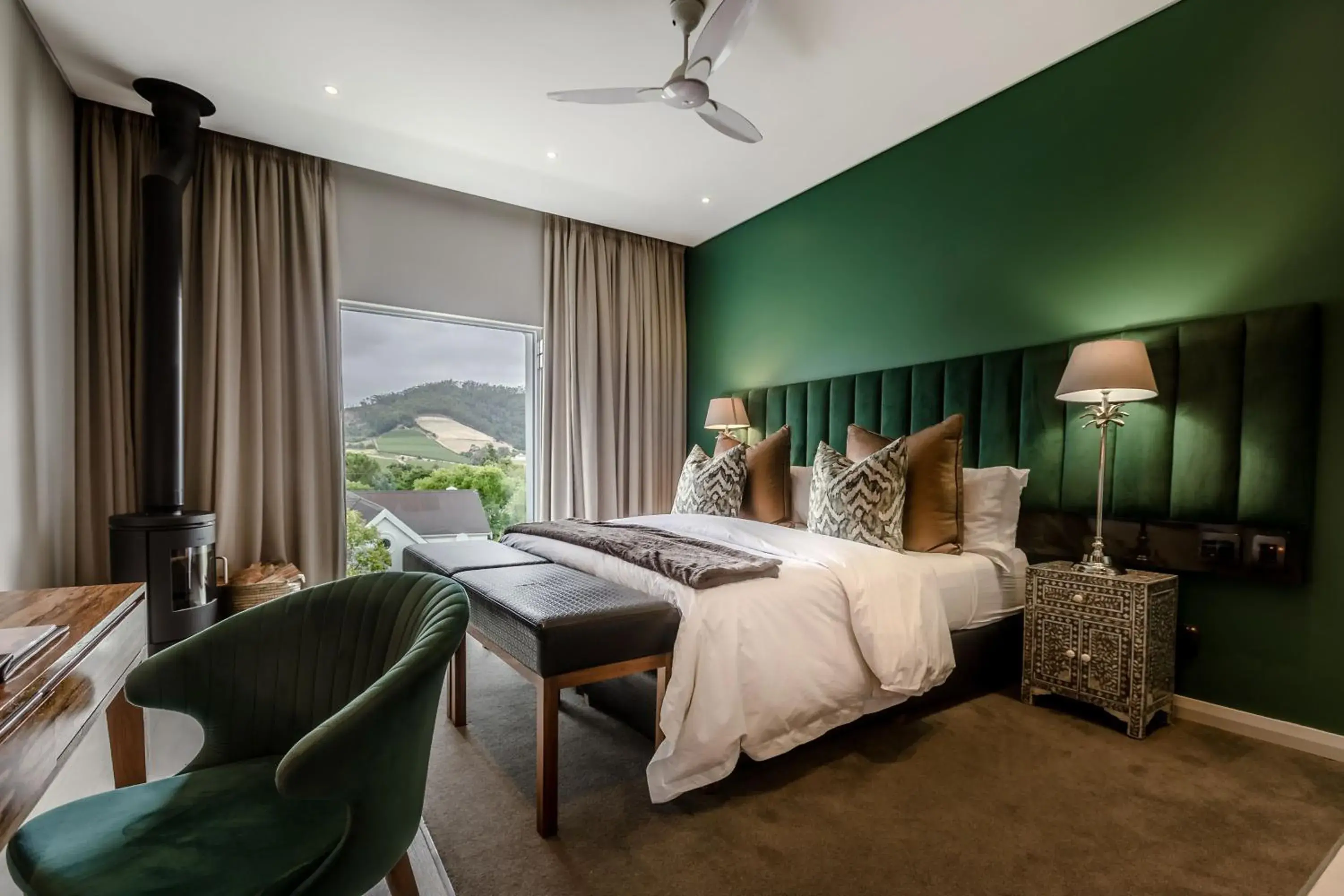View (from property/room), Bed in Franschhoek Boutique Hotel - Lion Roars Hotels & Lodges View (from property/room), Bed in Franschhoek Boutique Hotel - Lion Roars Hotels & Lodges