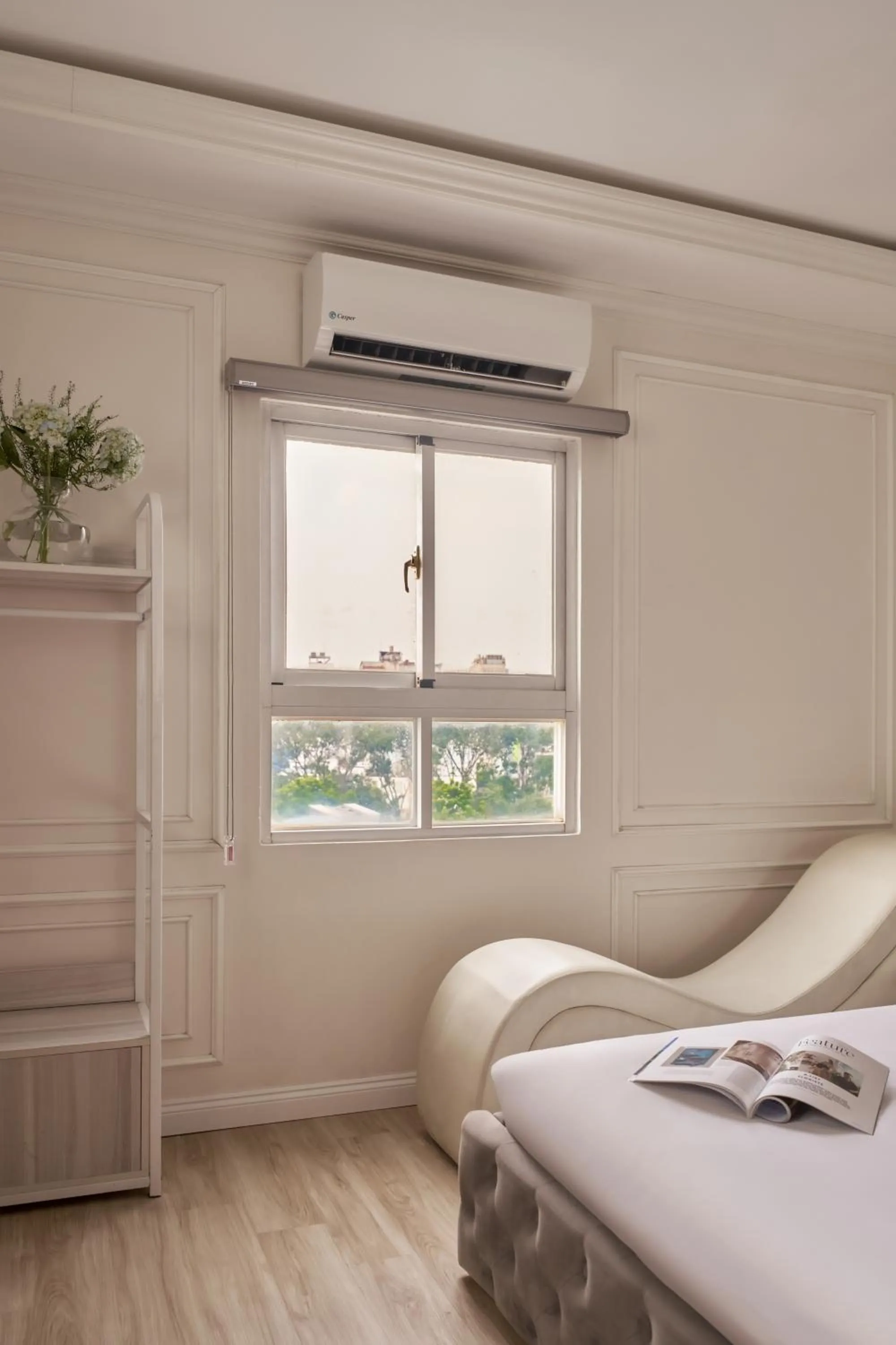 air conditioner, Bed in Quy Hung Hotel And Spa Central