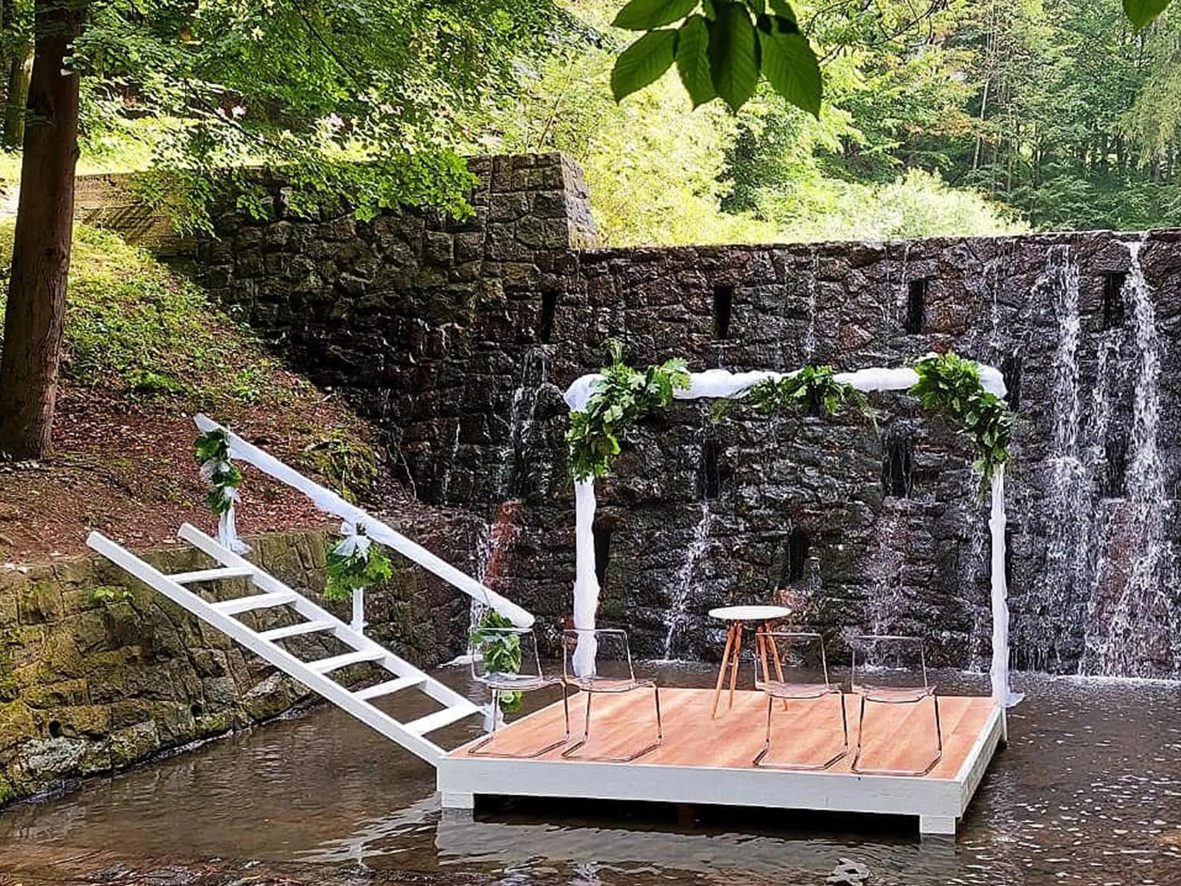 River view in Diuna Beskidy Ustroń - dawny Kolejarz