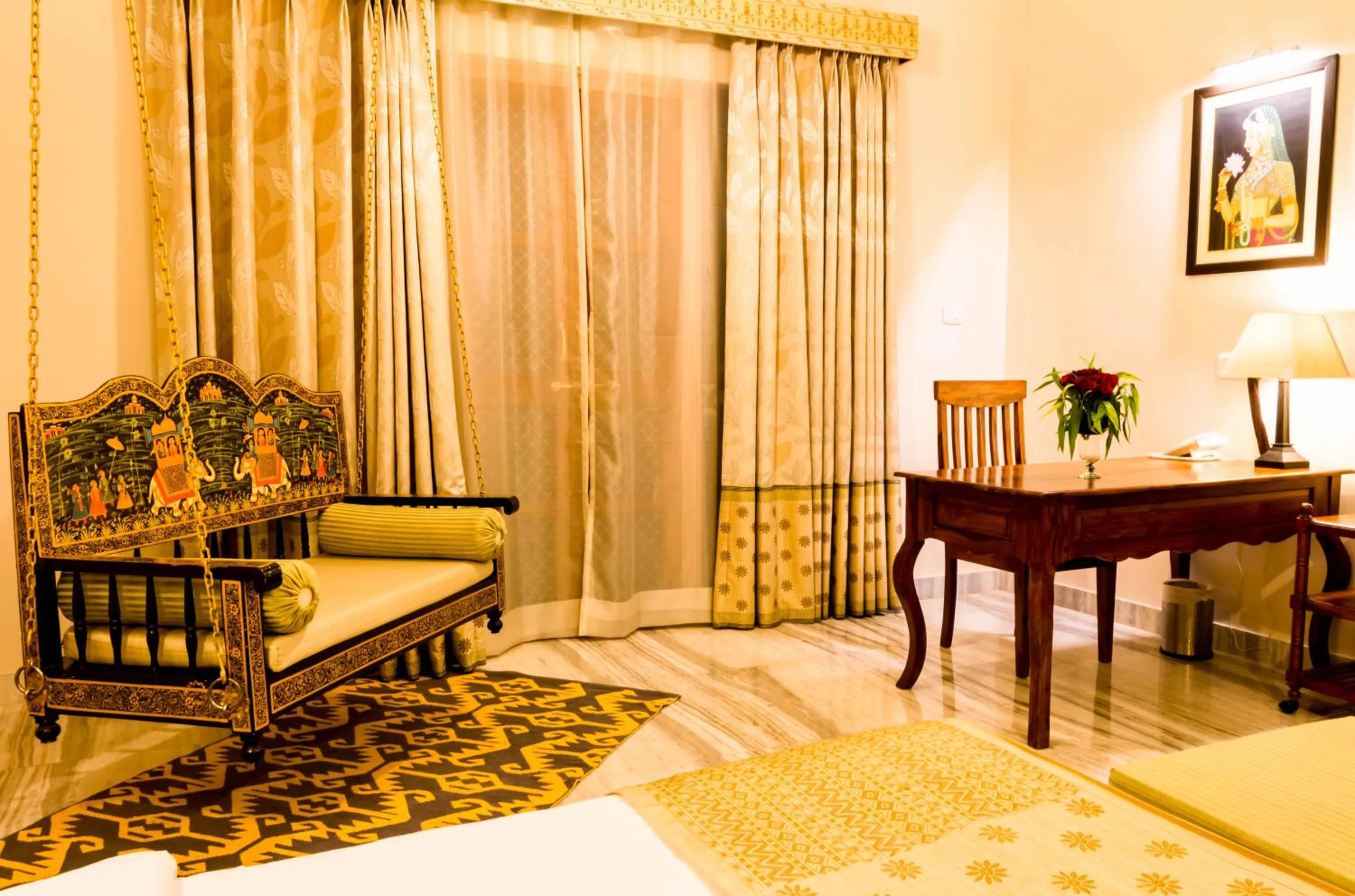 Living room, Bed in Pratap Mahal Pushkar IHCL SeleQtion