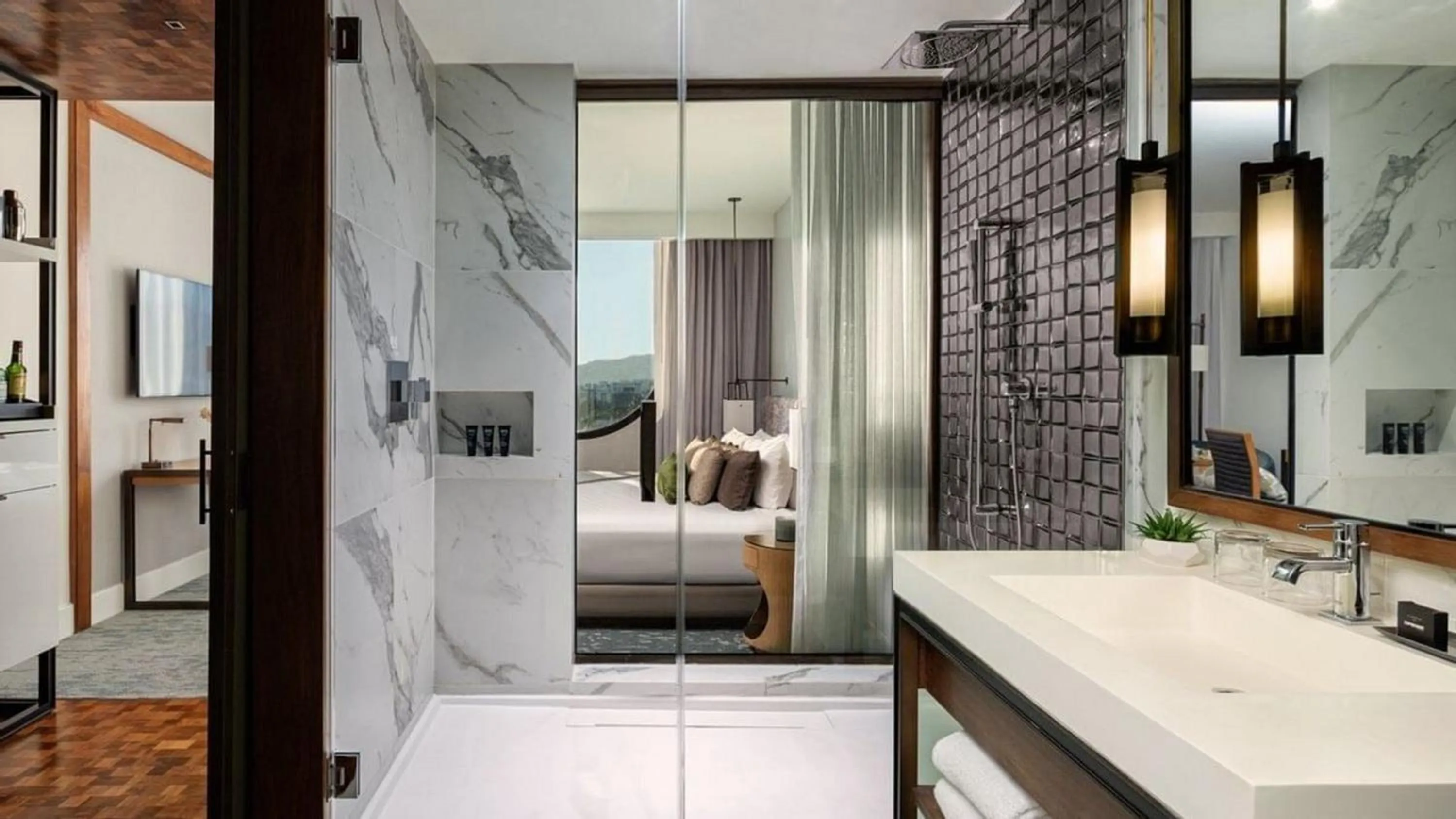 Bathroom, Bed in Dream Hollywood, by Hyatt