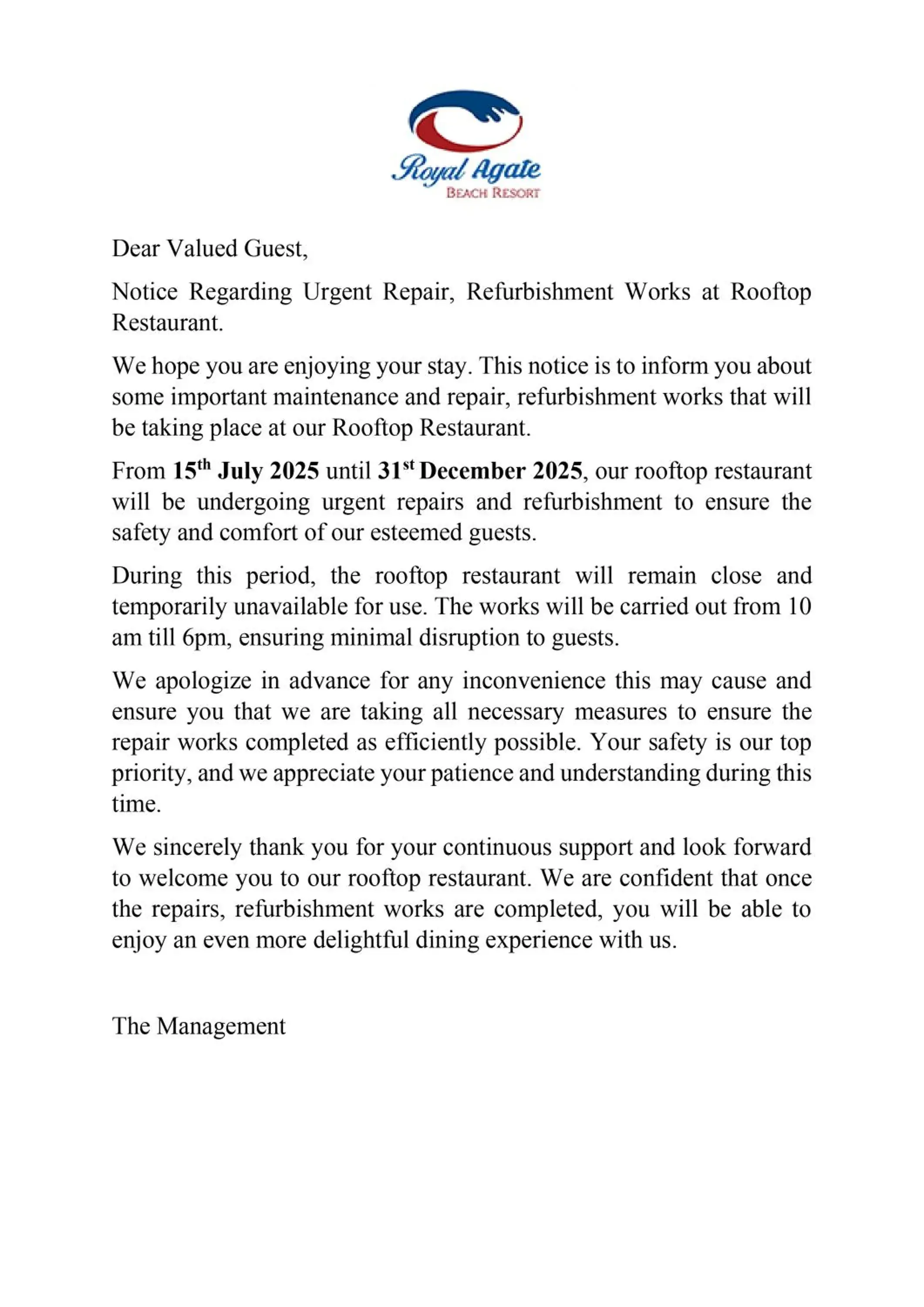 Property building in Royal Agate Beach Resort Property building in Royal Agate Beach Resort