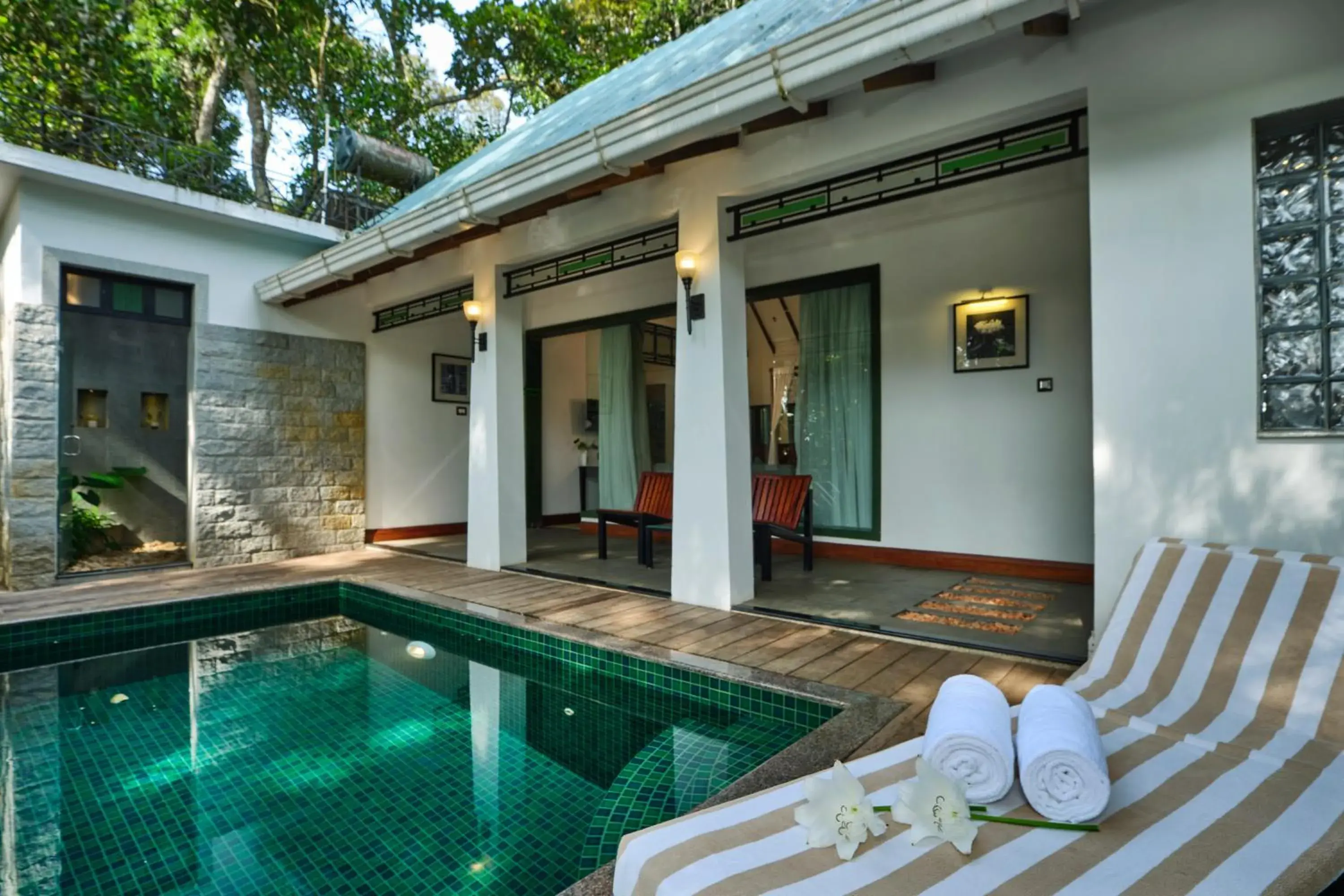 Pool view in Reen Resorts Aanavilasam Plantation Thekkady Pool view in Reen Resorts Aanavilasam Plantation Thekkady