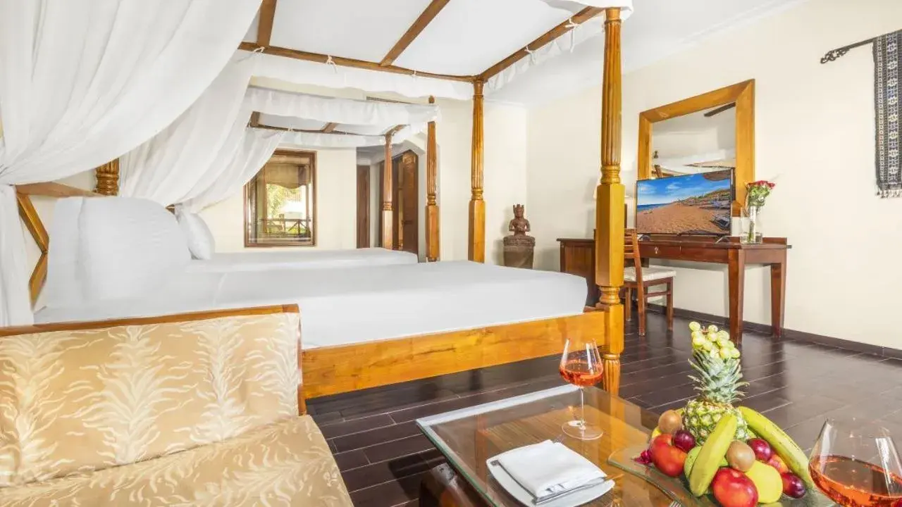 Bed in Domina Coral Bay Resort, Diving , Spa & Casino Bed in Domina Coral Bay Resort, Diving , Spa & Casino