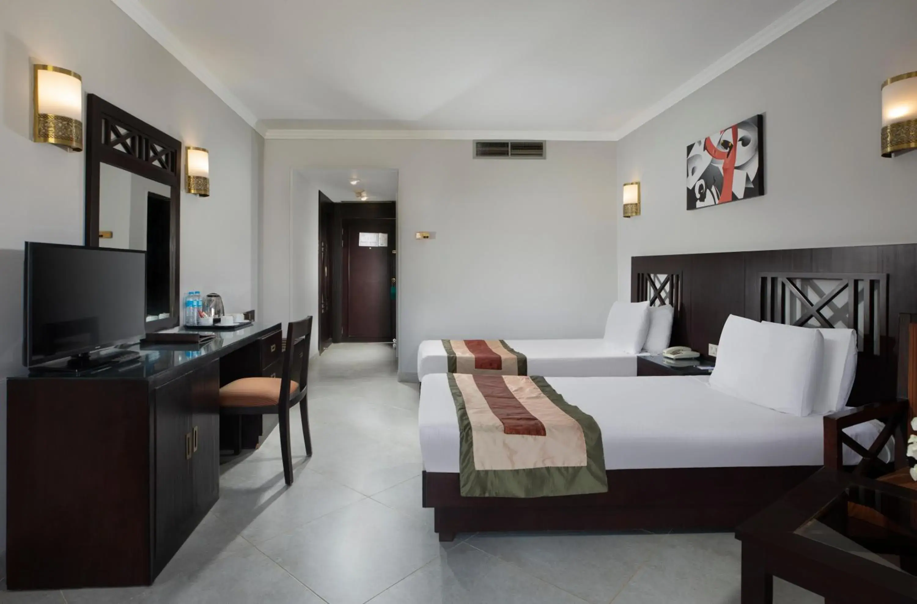 Shower, Bed in Pyramisa Island Hotel Aswan Shower, Bed in Pyramisa Island Hotel Aswan