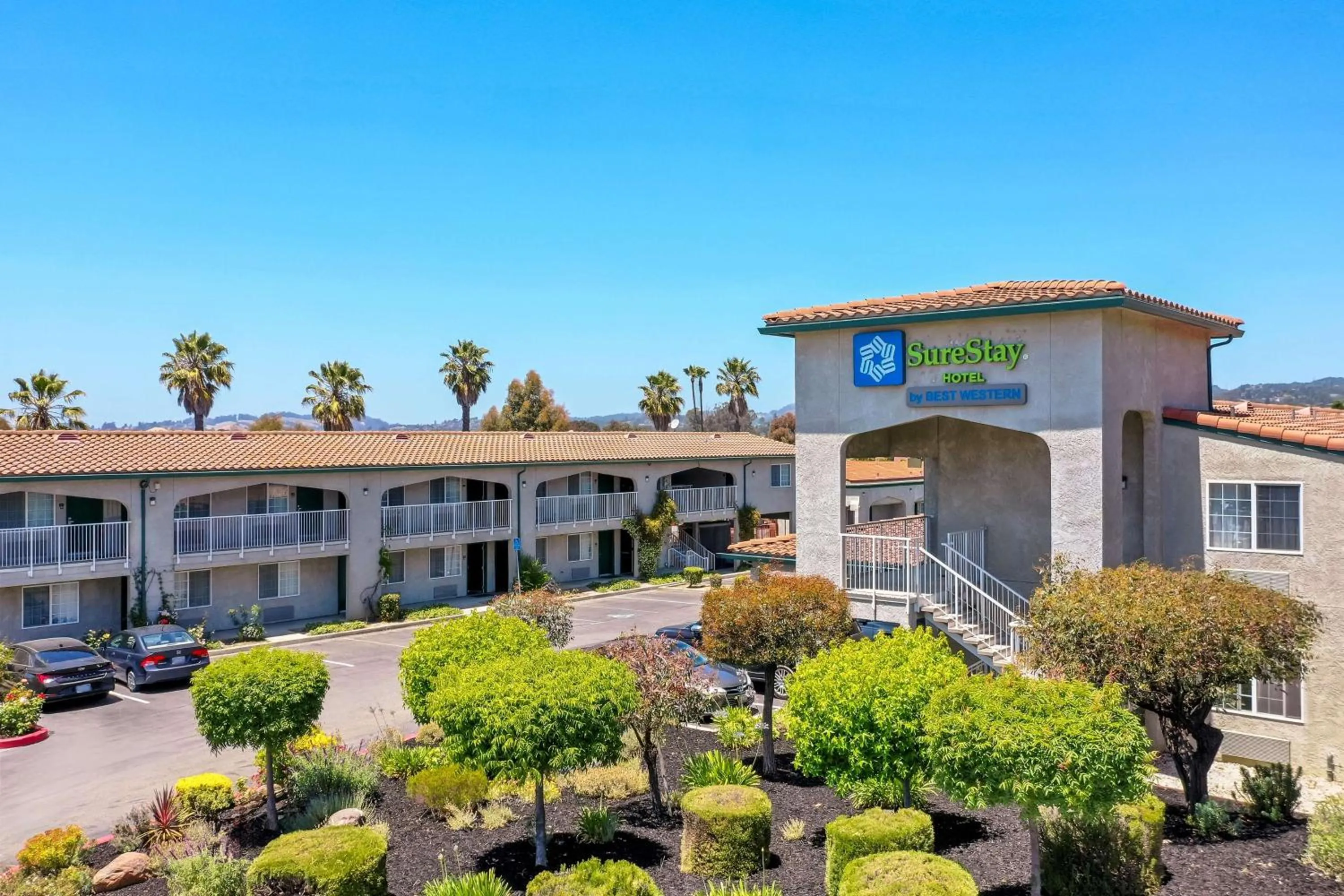 Property building in SureStay Hotel by Best Western Castro Valley