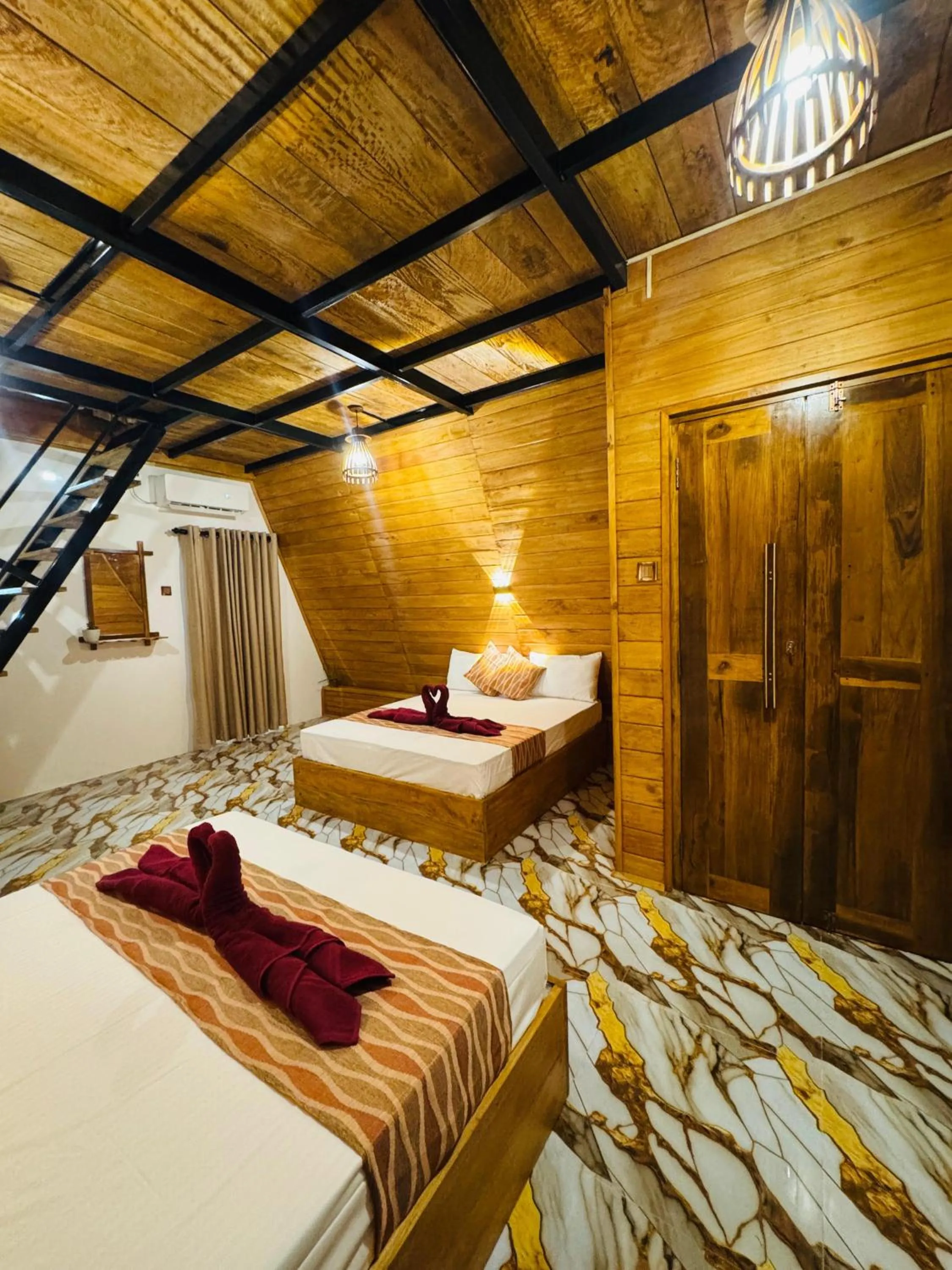 Bed in Sigiri Tarushan Home Stay