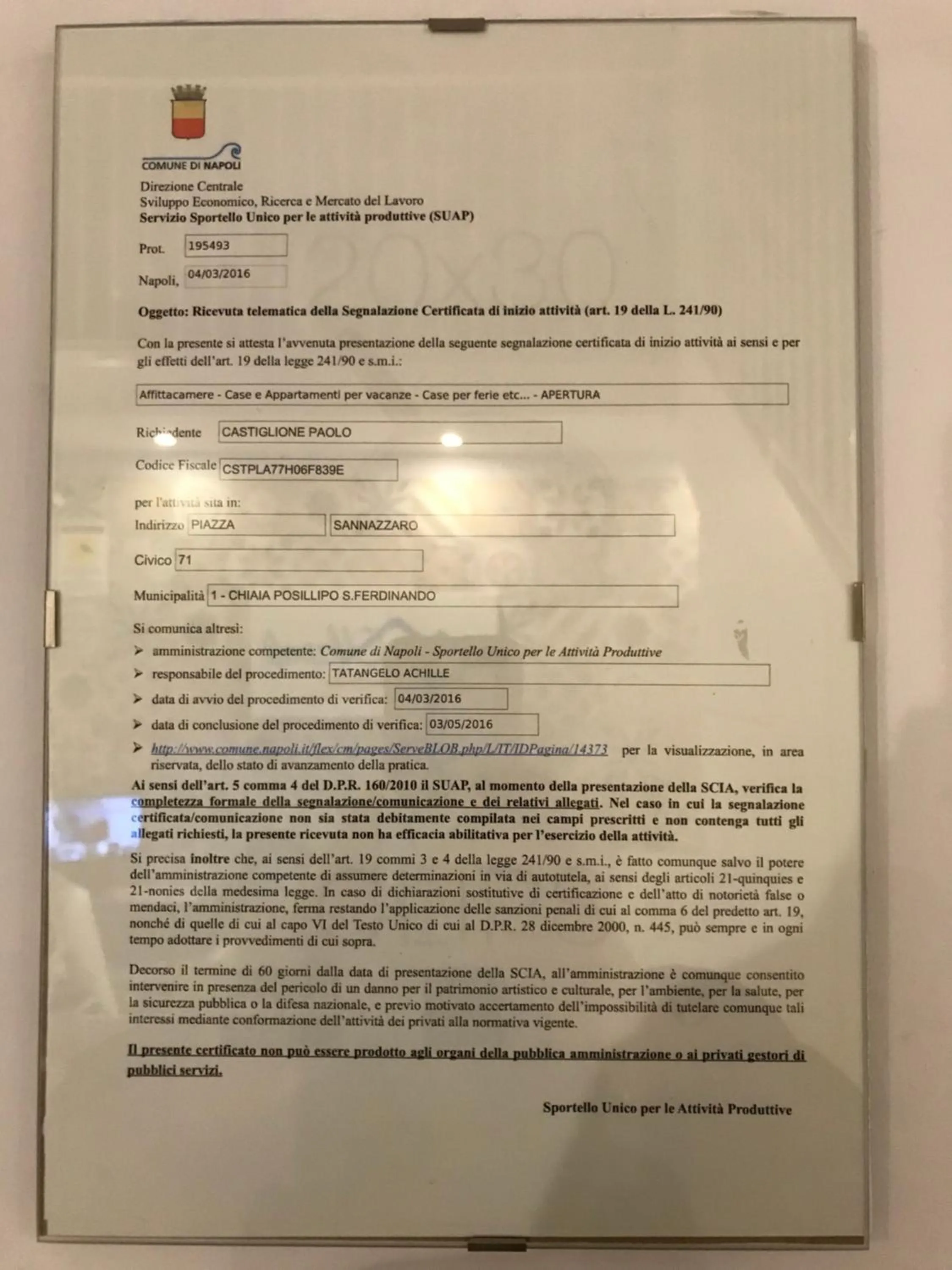 Logo/Certificate/Sign in Base Napoli Mergellina