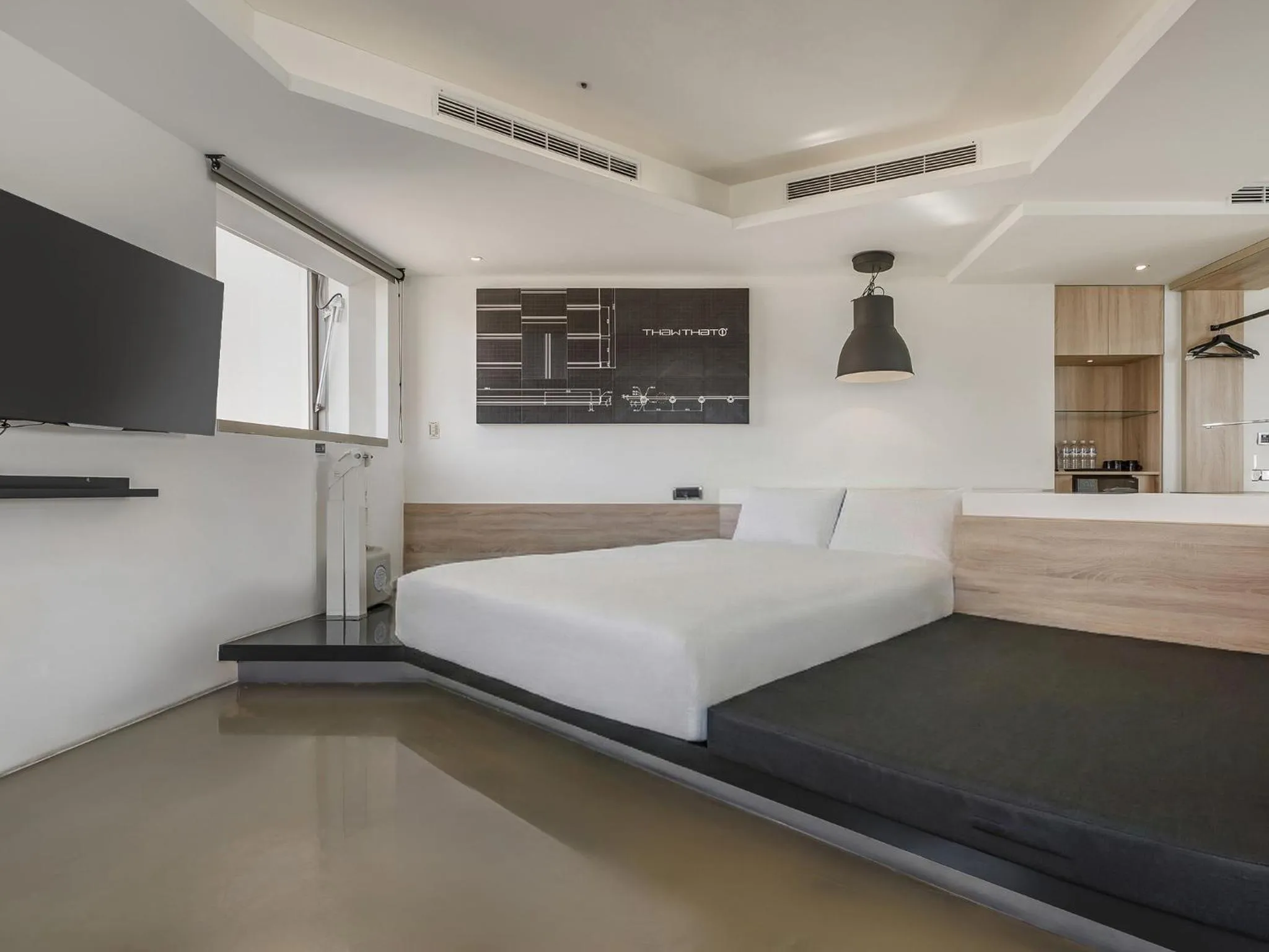 Bed in CHECK inn Taichung Liming