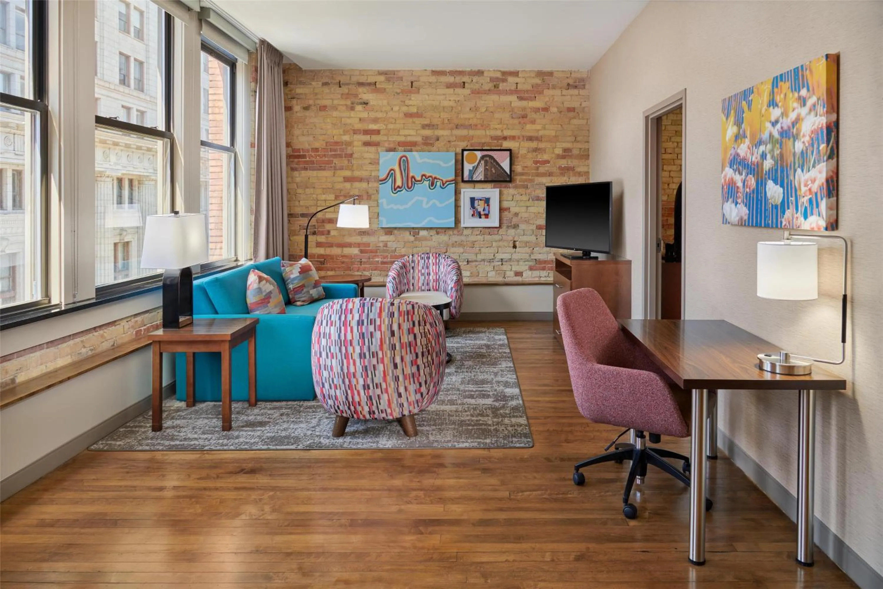 Bedroom in Homewood Suites by Hilton Grand Rapids Downtown