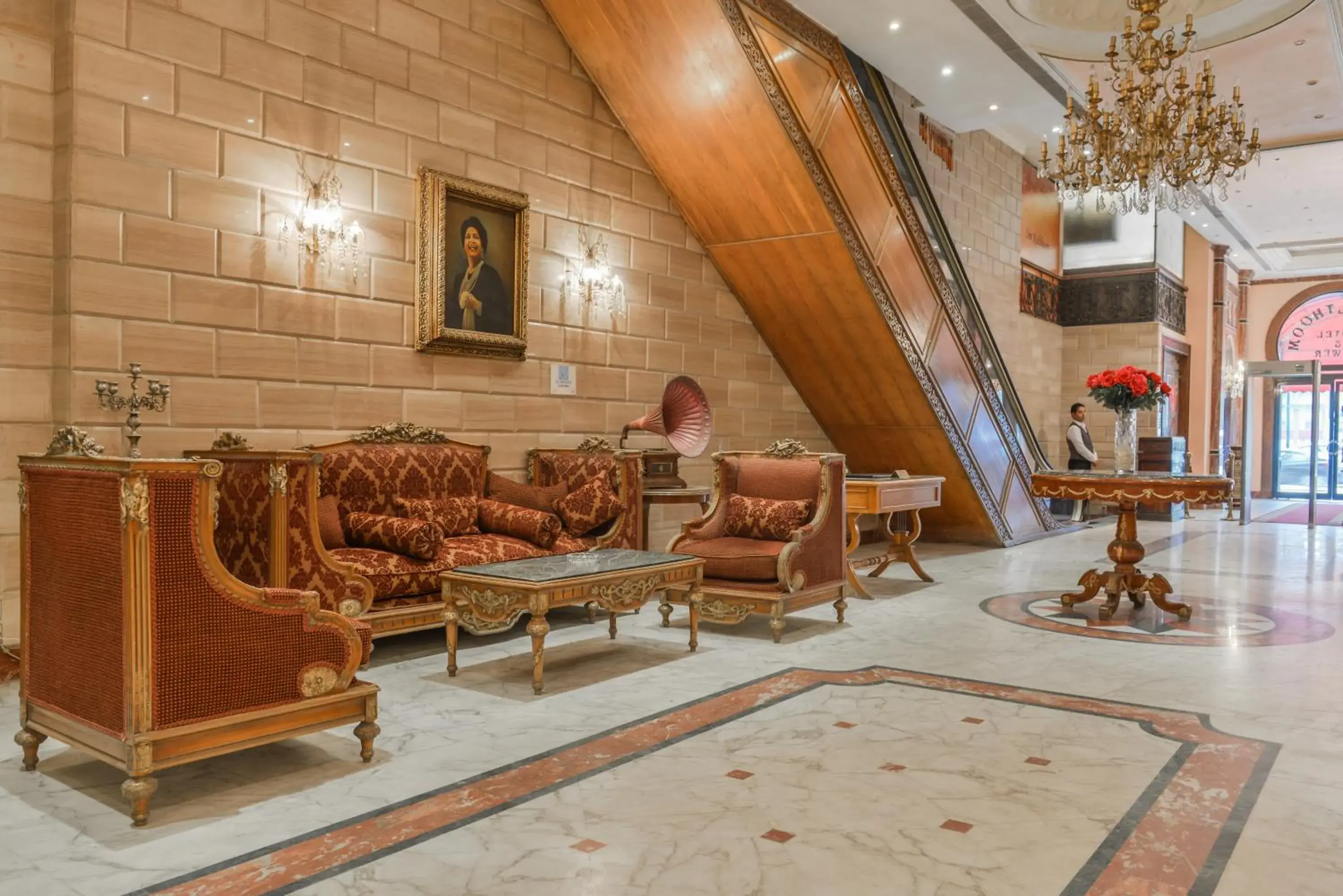 Seating area, Lobby/Reception in Om Kolthoom Hotel