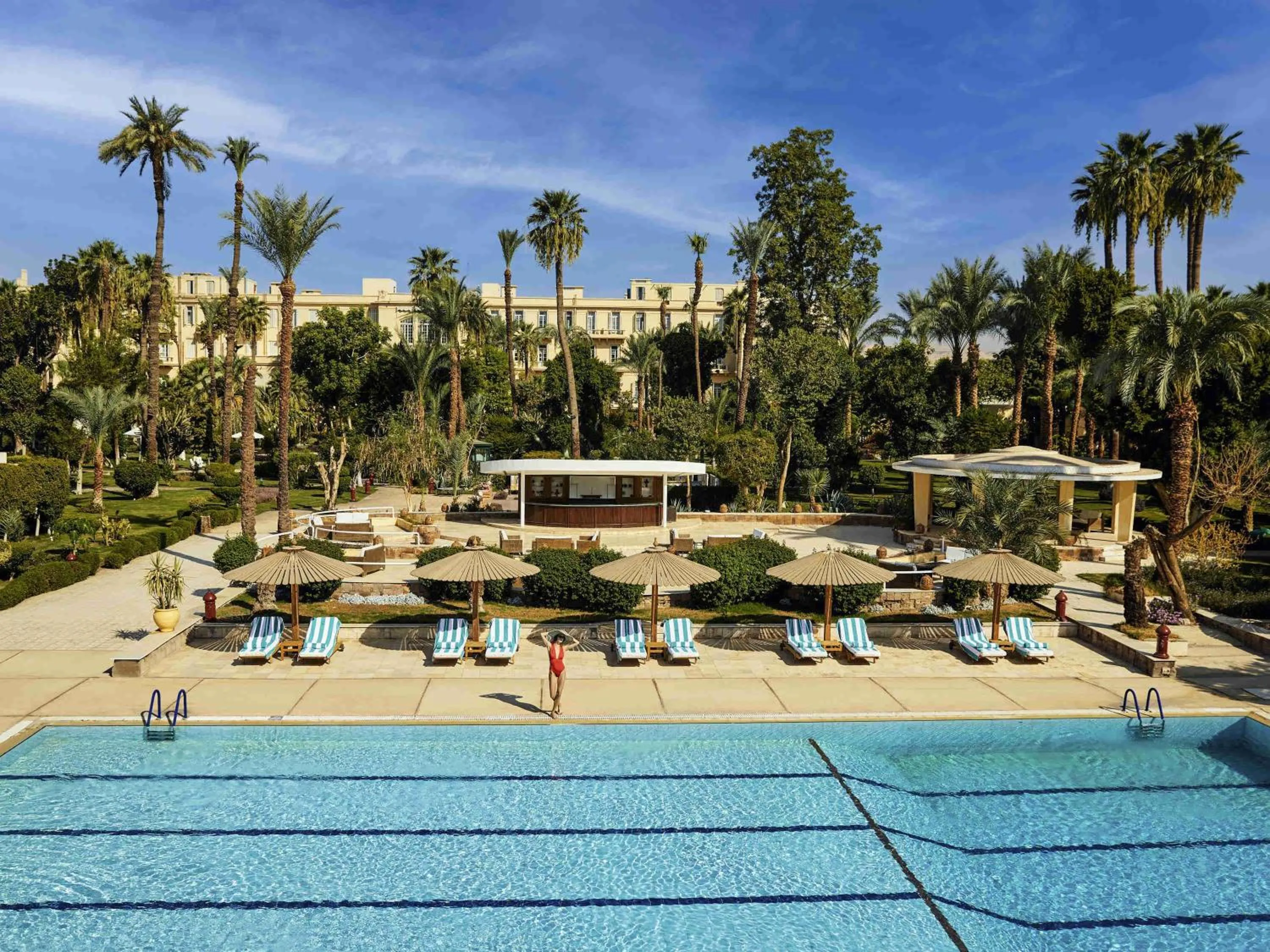 Pool view in Sofitel Winter Palace Luxor