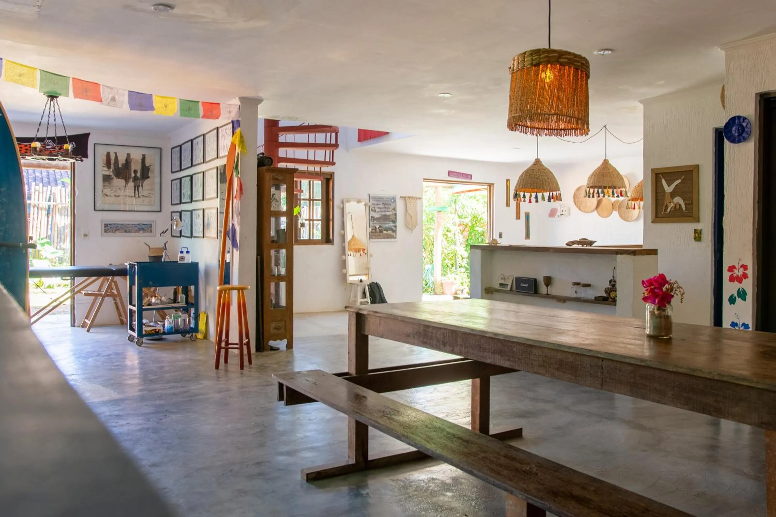 Seating area in Sambaqui Hostel
