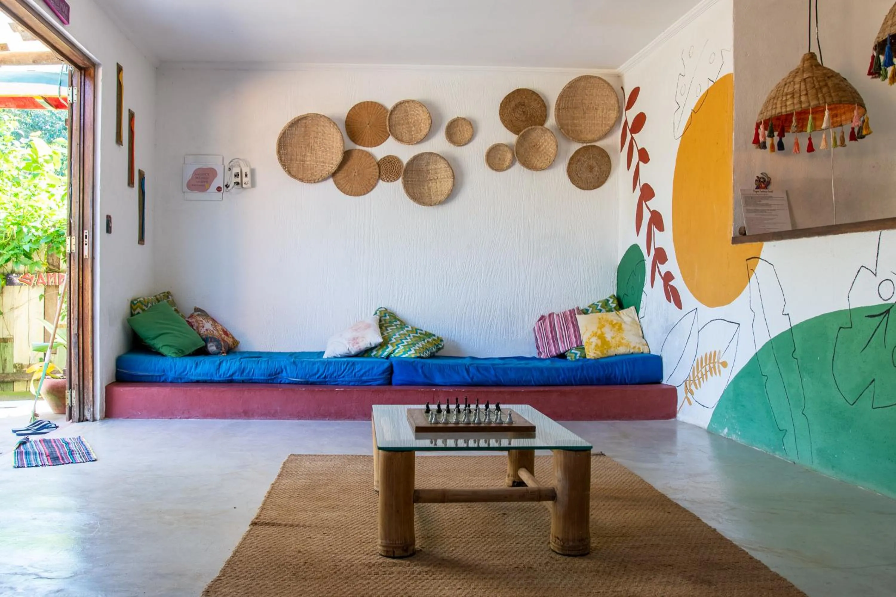 Seating area in Sambaqui Hostel