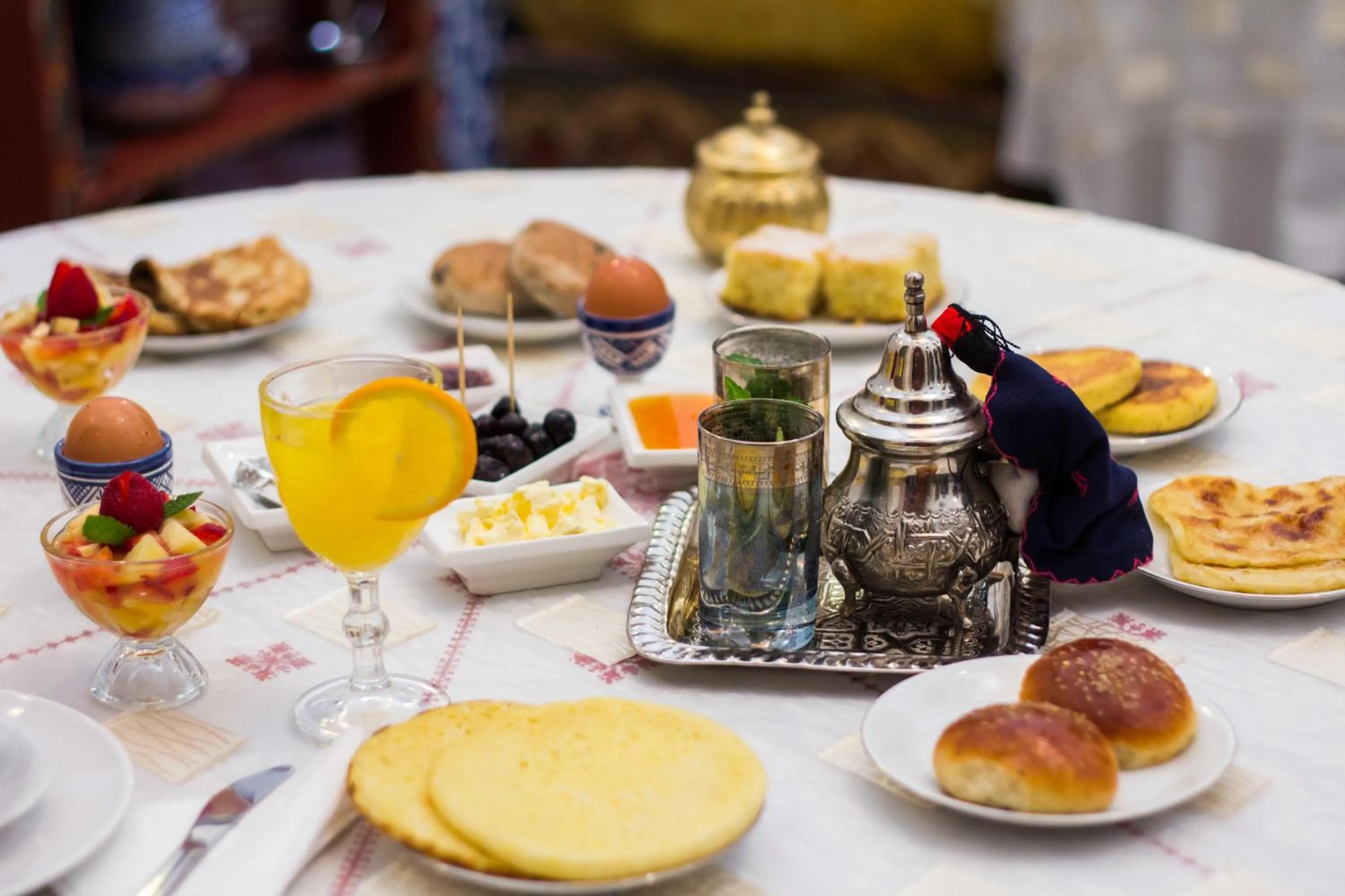 Continental breakfast in Riad Dar Bab Guissa