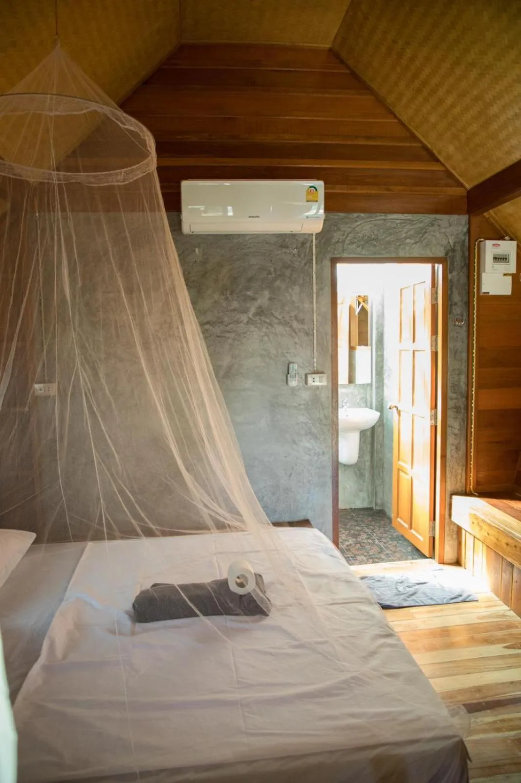 Bedroom, Bed in Colorful Hut