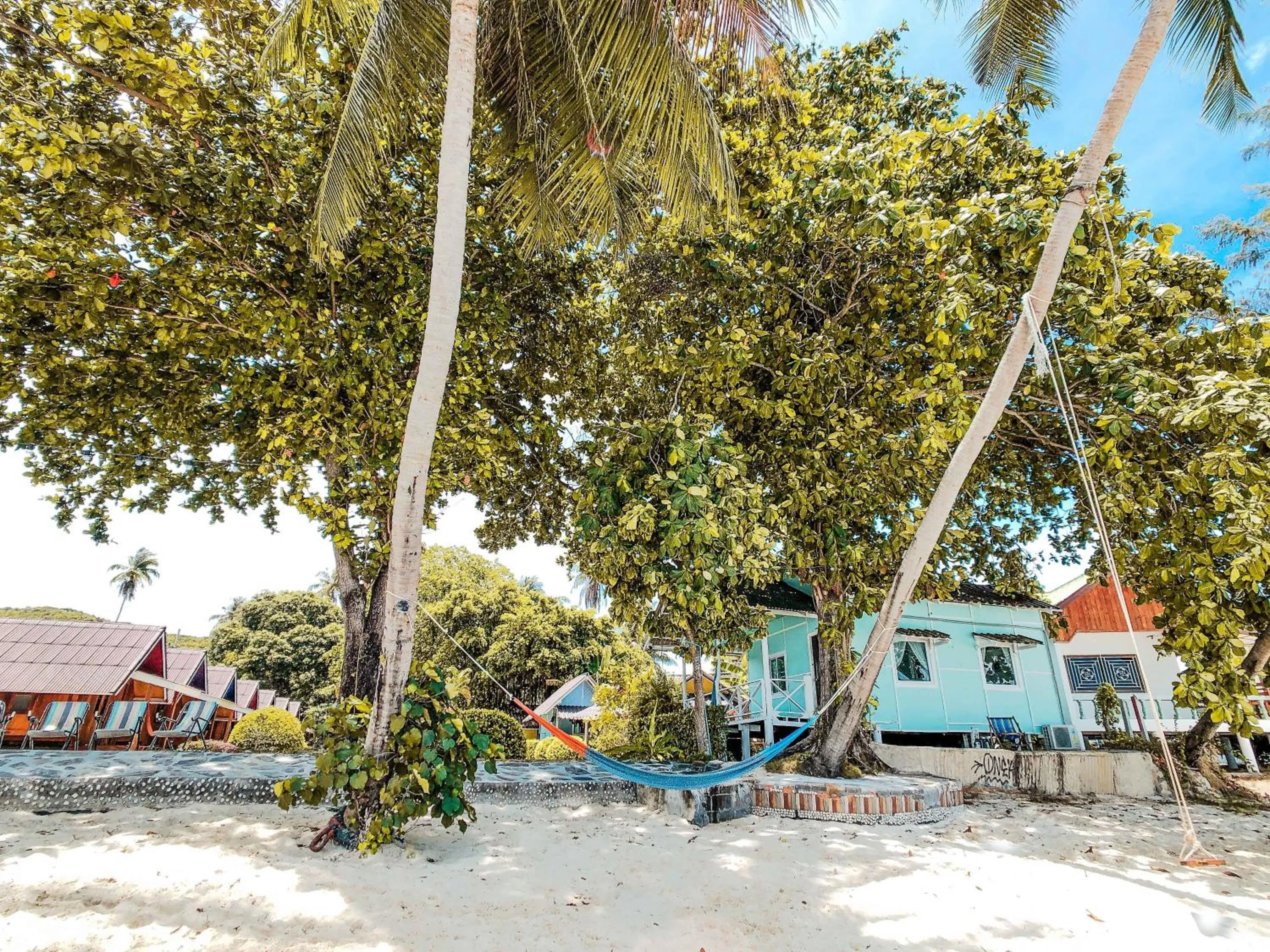Beach in Colorful Hut