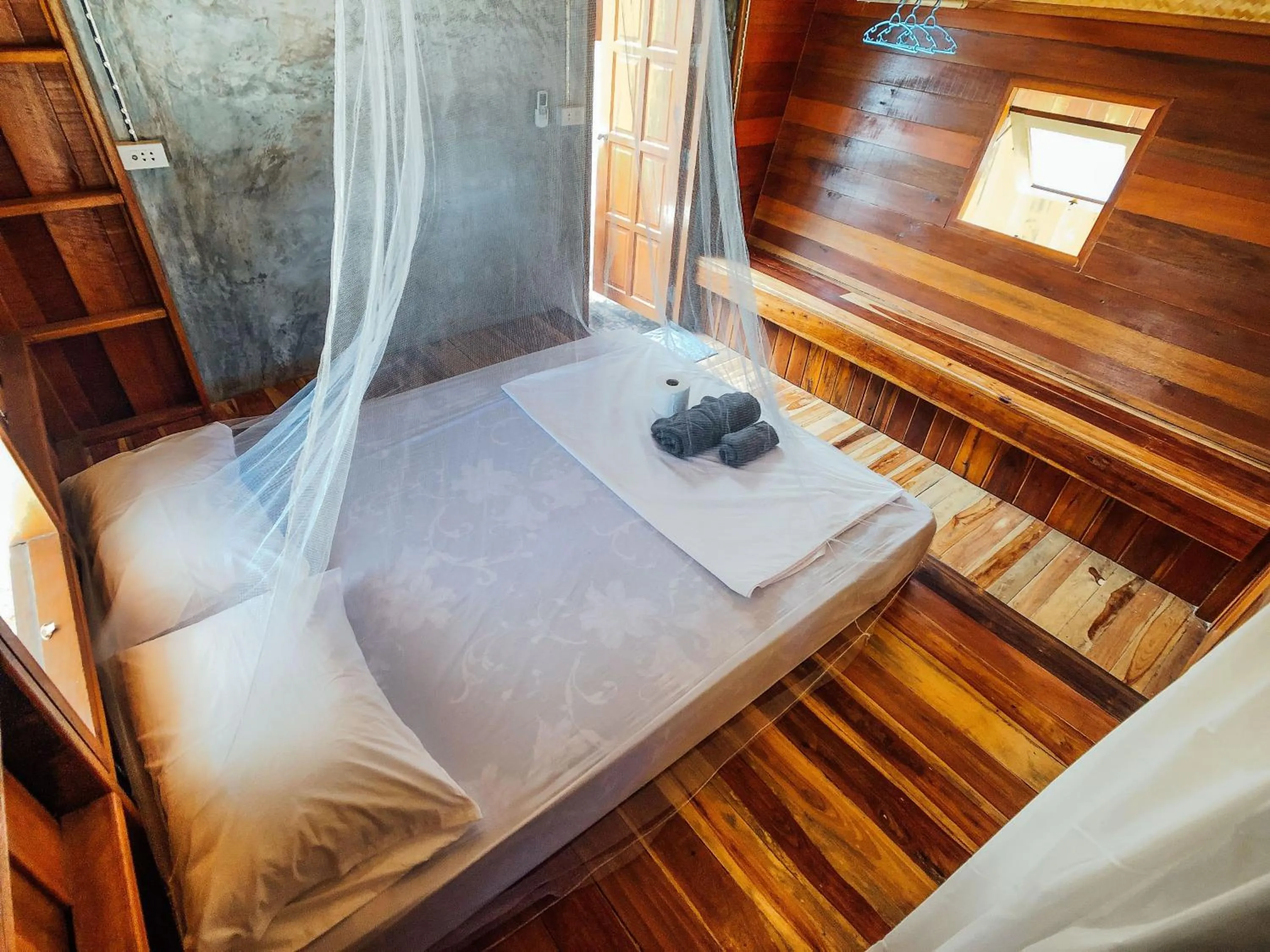 Bedroom, Bed in Colorful Hut