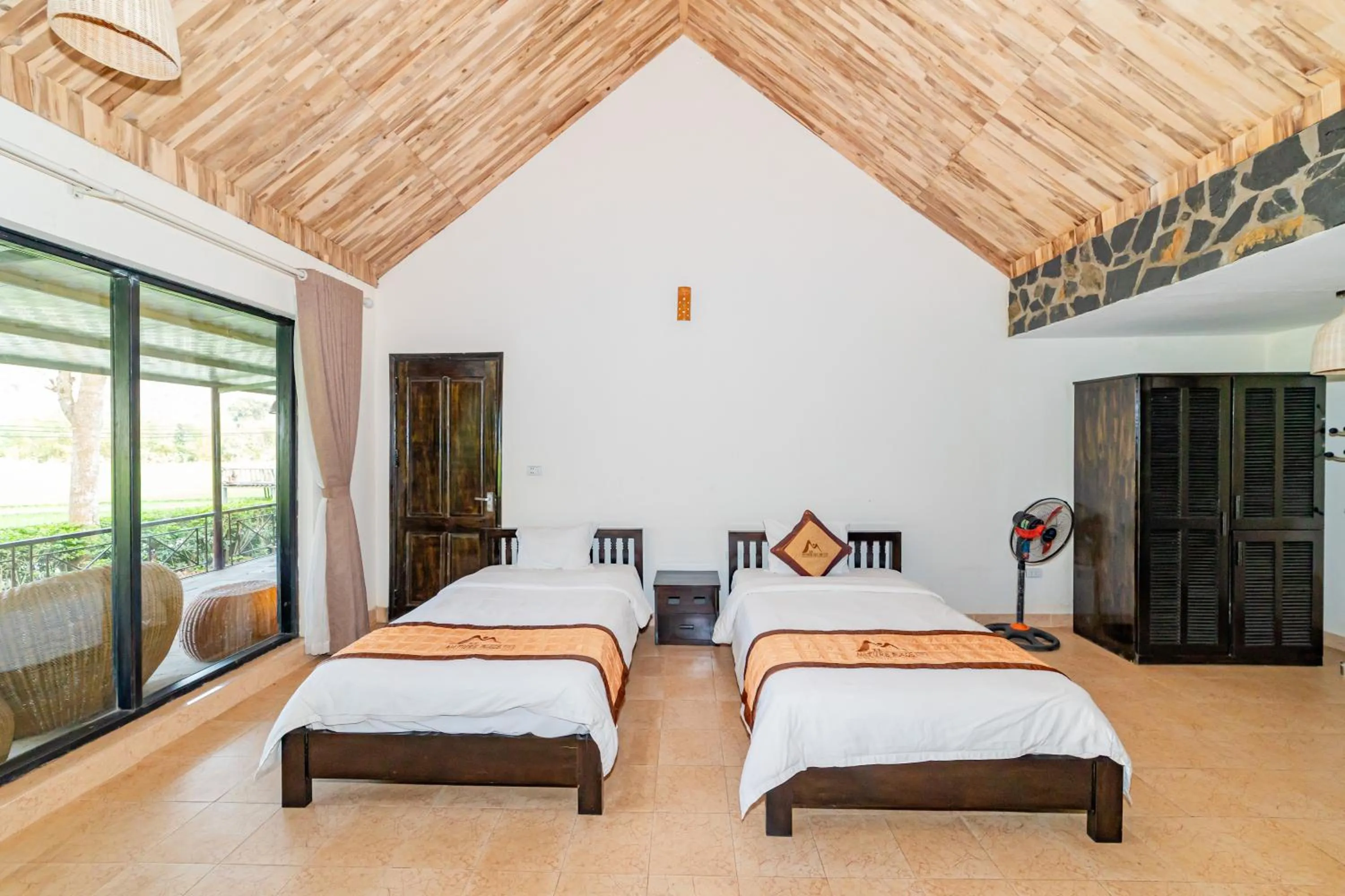 Bed in Mai Chau Sunrise Village