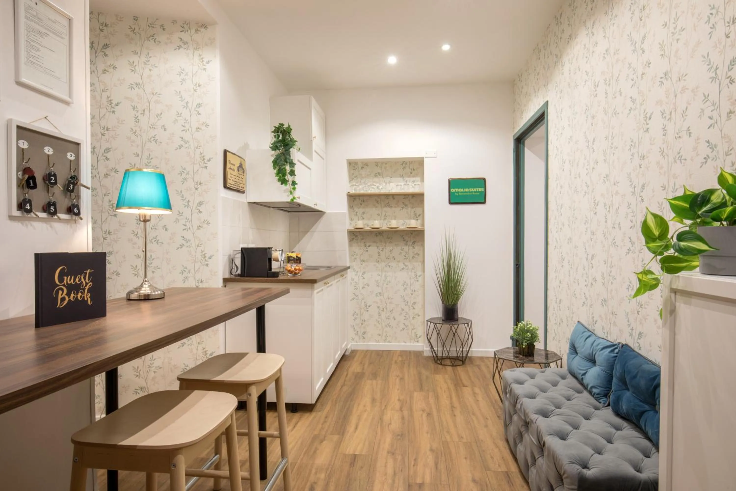 Seating area in Amalia Suites by Remember Rome