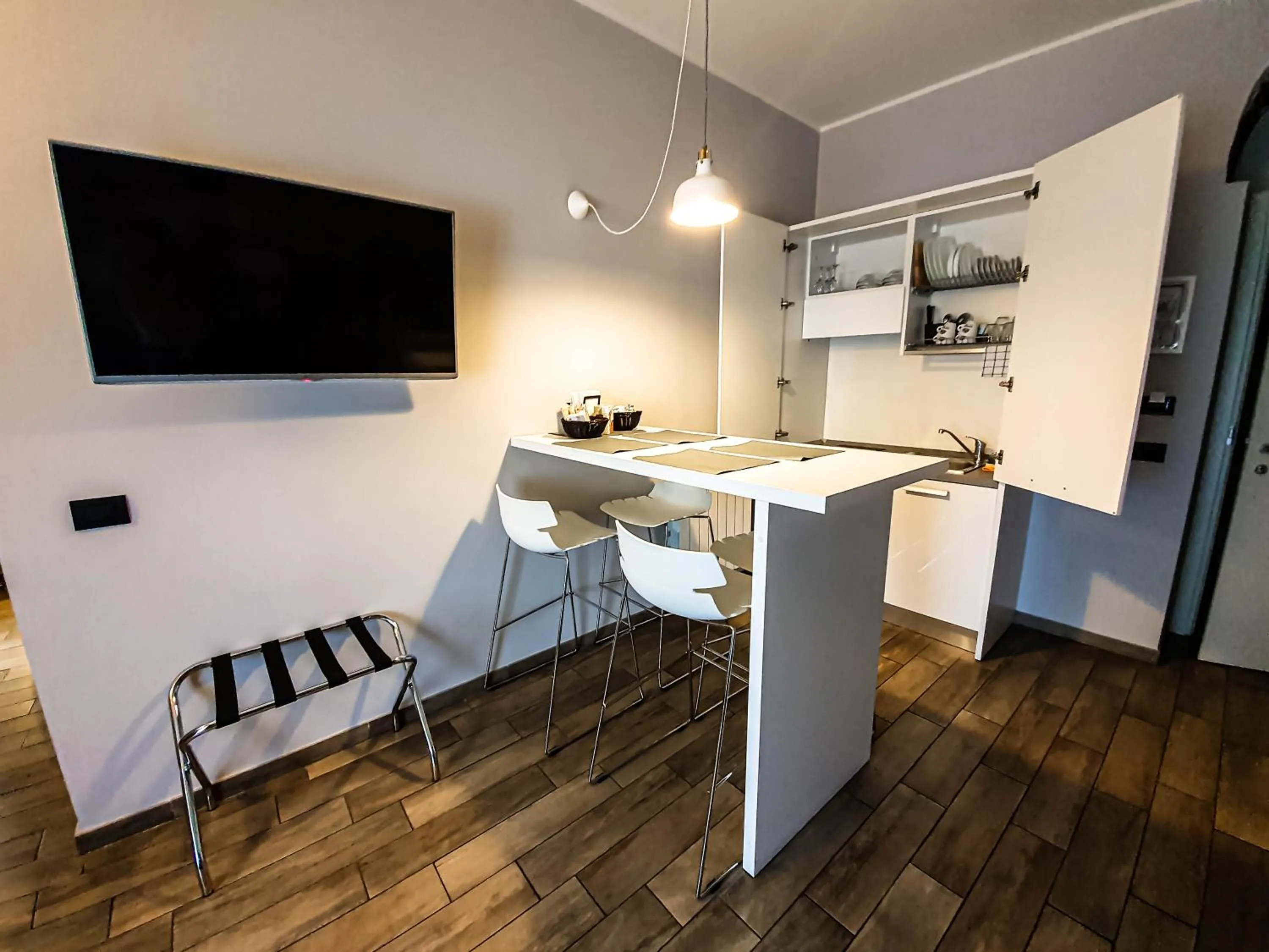 Kitchen or kitchenette in Aparthotel Meneghino