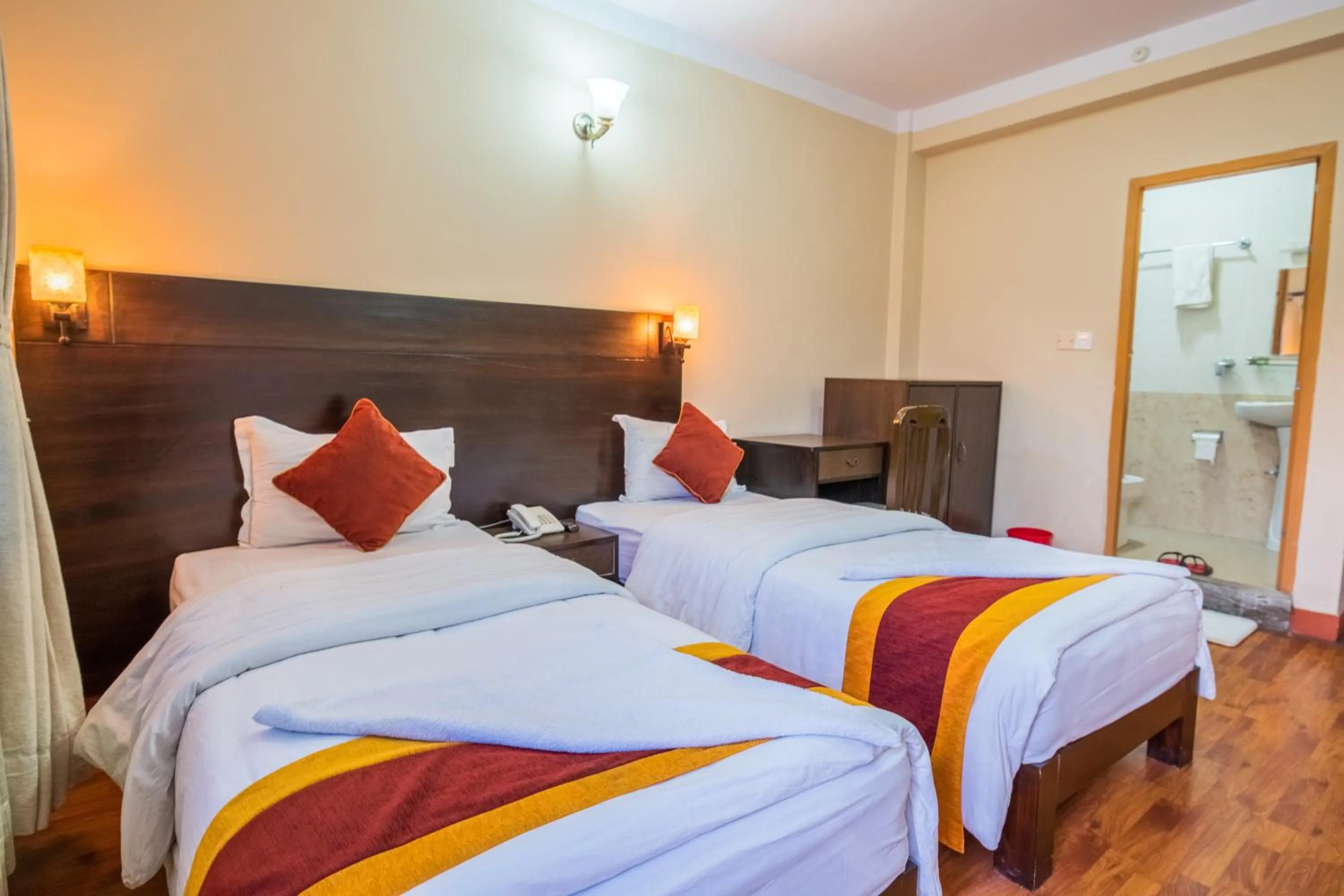 Bathroom, Bed in Kathmandu Sunny Hotel