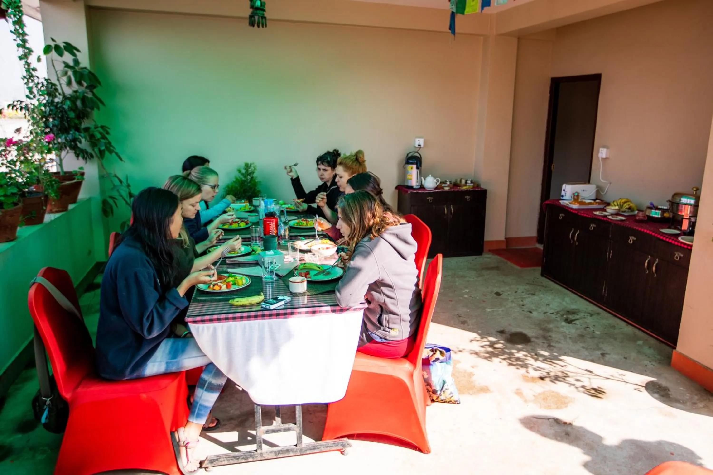Buffet breakfast in Kathmandu Sunny Hotel