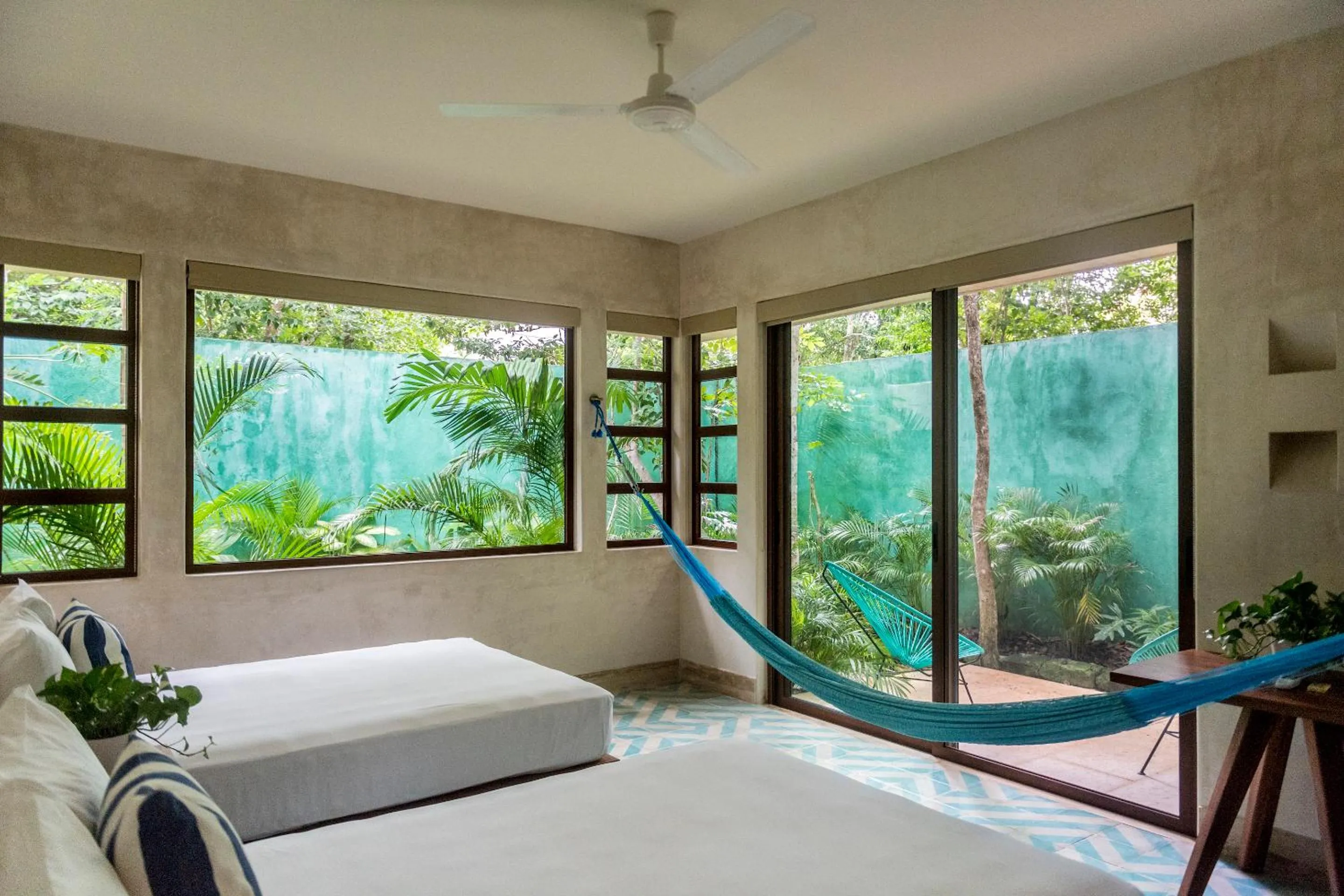 Bed in Hotel Tiki Tiki Tulum