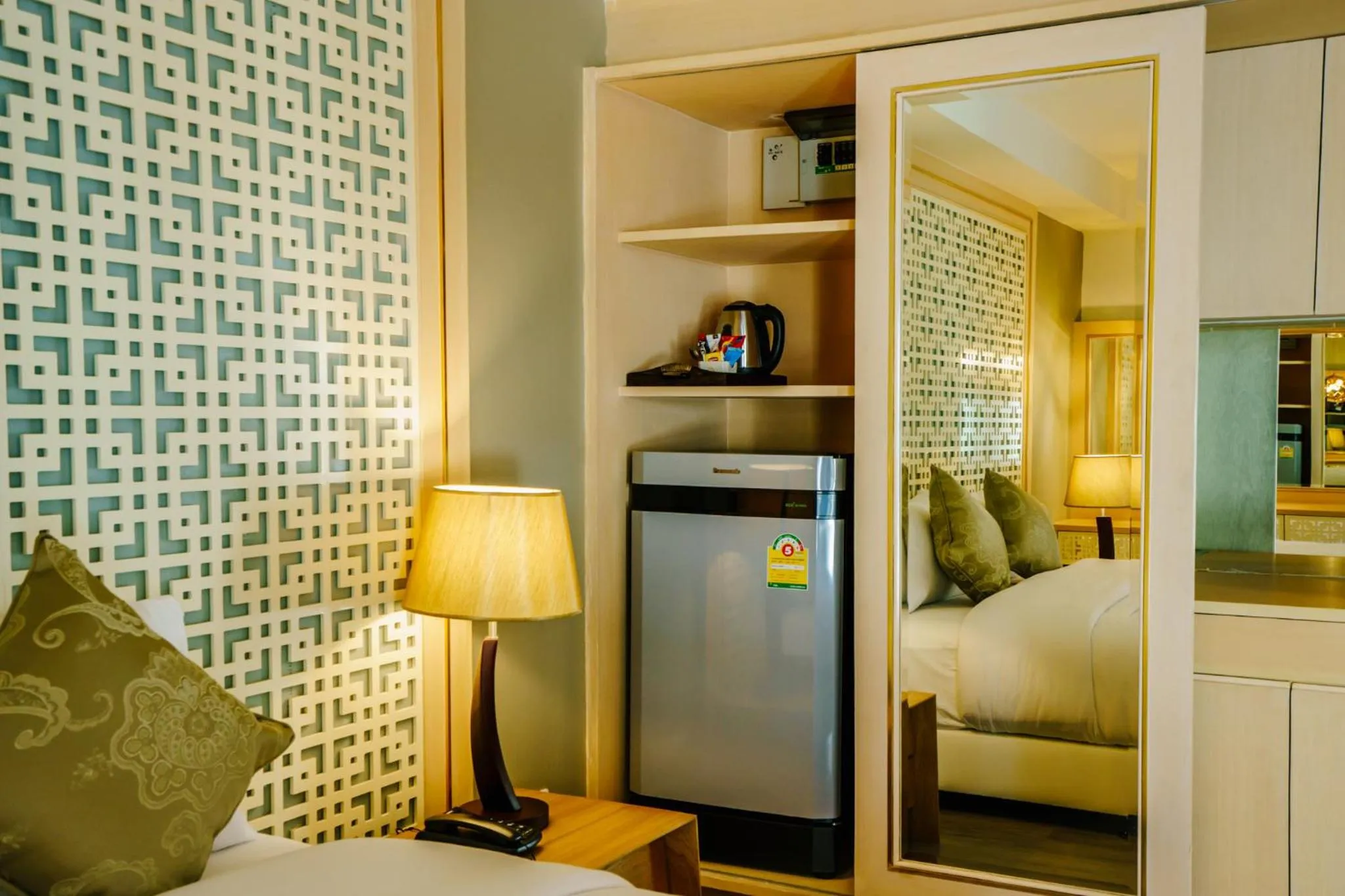 Decorative detail, Bed in Moon Dragon Hotel