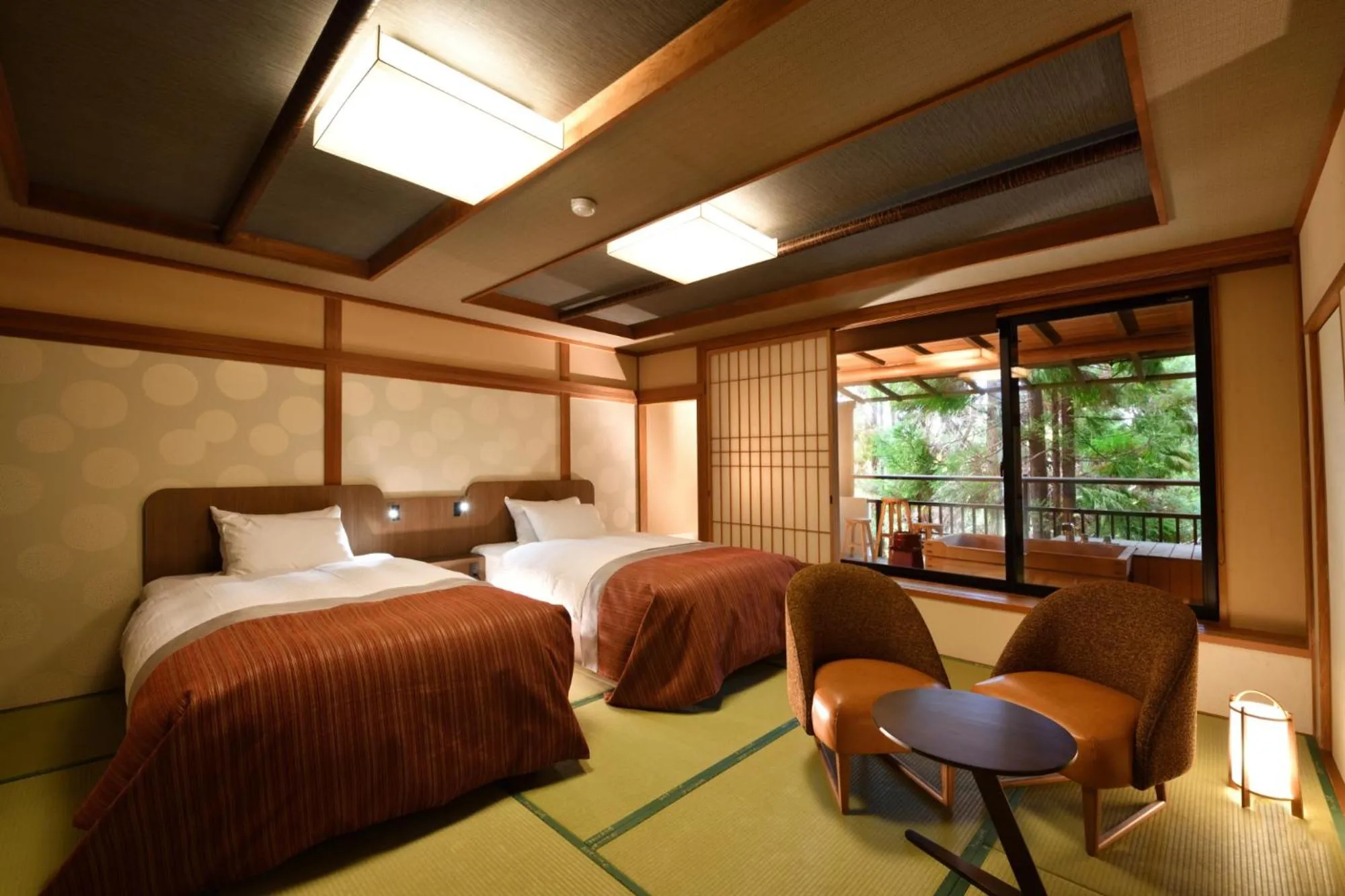 Bed in Yunogo Onsen HOTEL YUNOMORI BISYUNKAKU