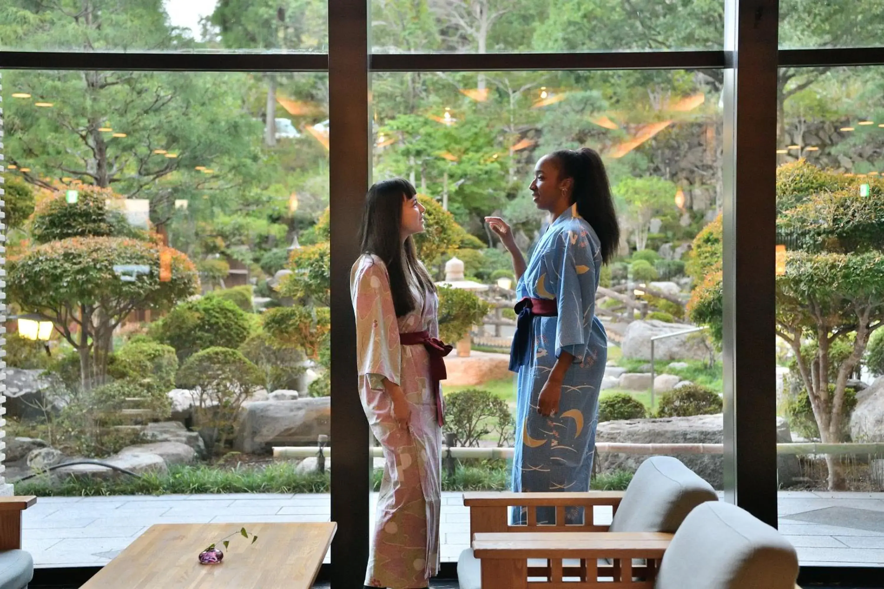 Inner courtyard view in Yunogo Onsen HOTEL YUNOMORI BISYUNKAKU Inner courtyard view in Yunogo Onsen HOTEL YUNOMORI BISYUNKAKU
