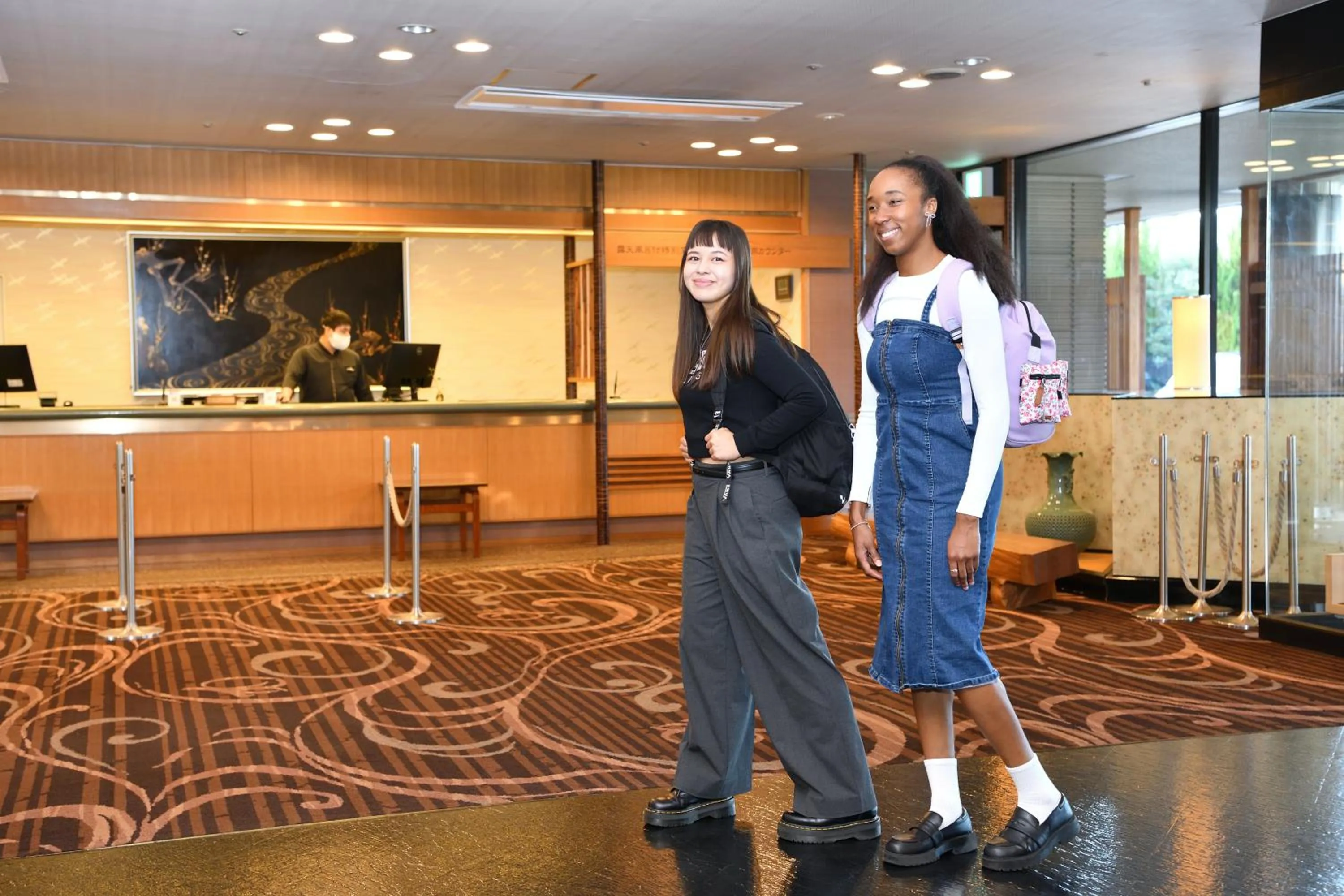 Lobby or reception in Yunogo Onsen HOTEL YUNOMORI BISYUNKAKU