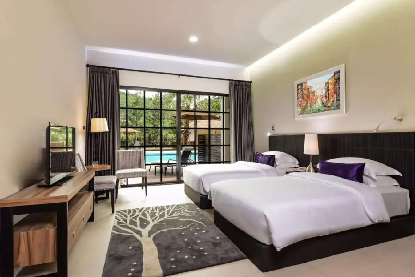 Twin Room with Pool View in Le Monte Khao Yai Twin Room with Pool View in Le Monte Khao Yai