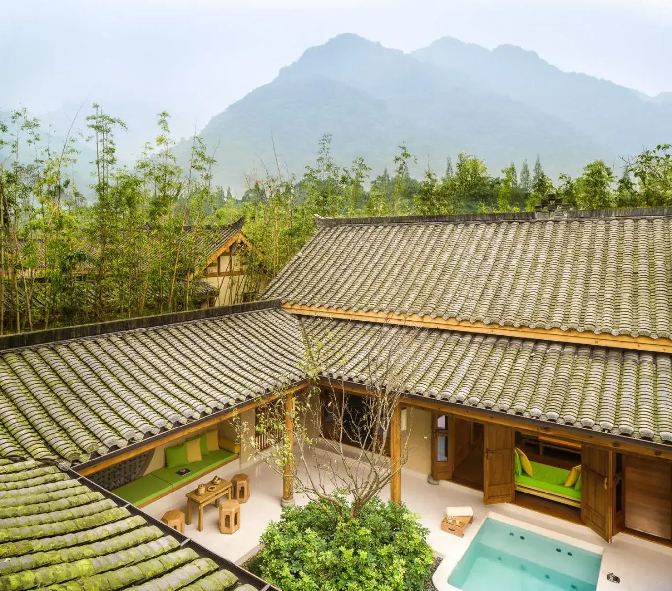 Garden view in Six Senses Qing Cheng Mountain Garden view in Six Senses Qing Cheng Mountain