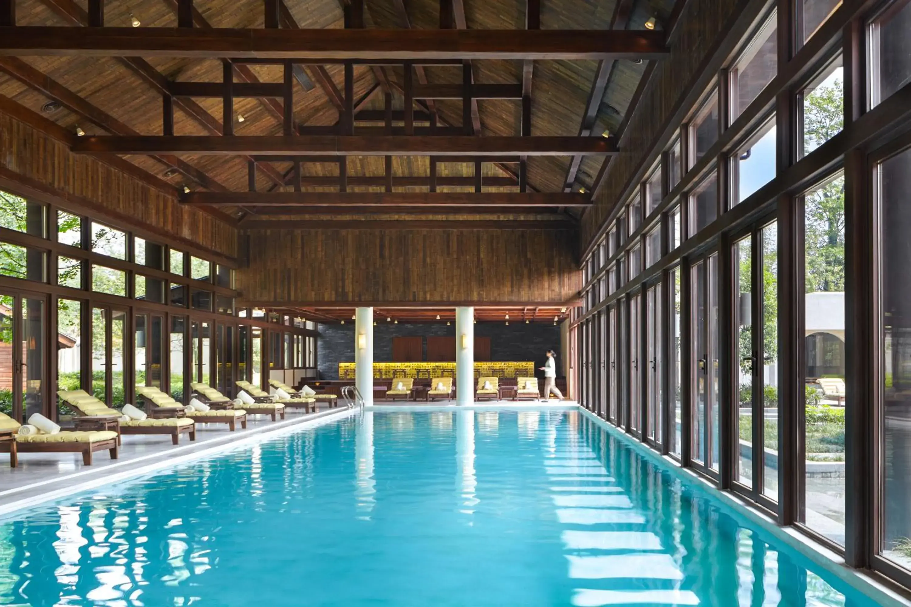 Swimming pool in Six Senses Qing Cheng Mountain Swimming pool in Six Senses Qing Cheng Mountain