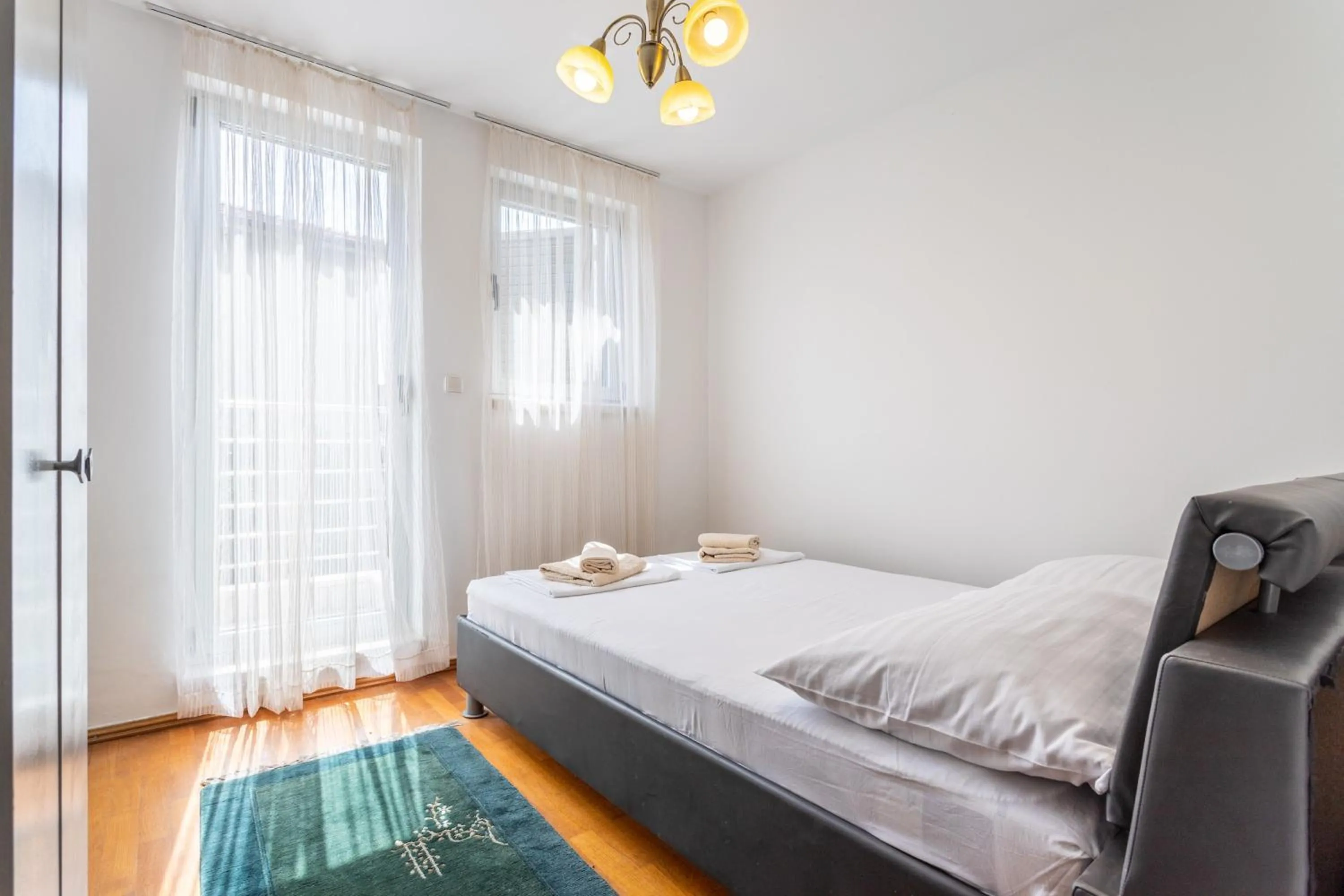 Bedroom, Bed in Villa Violeta with the sea view, 3 min walk to the beach