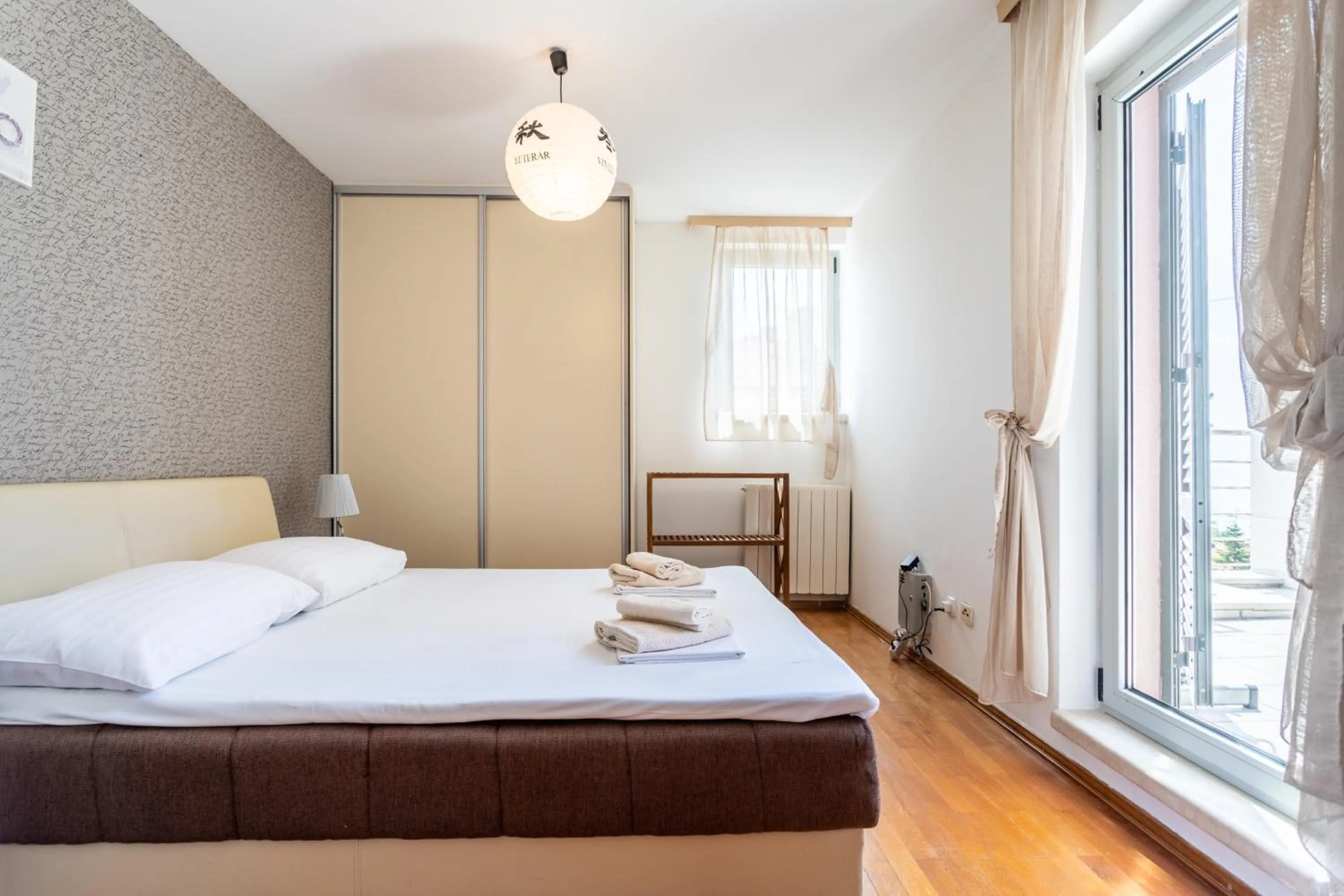 Bed in Villa Violeta with the sea view, 3 min walk to the beach