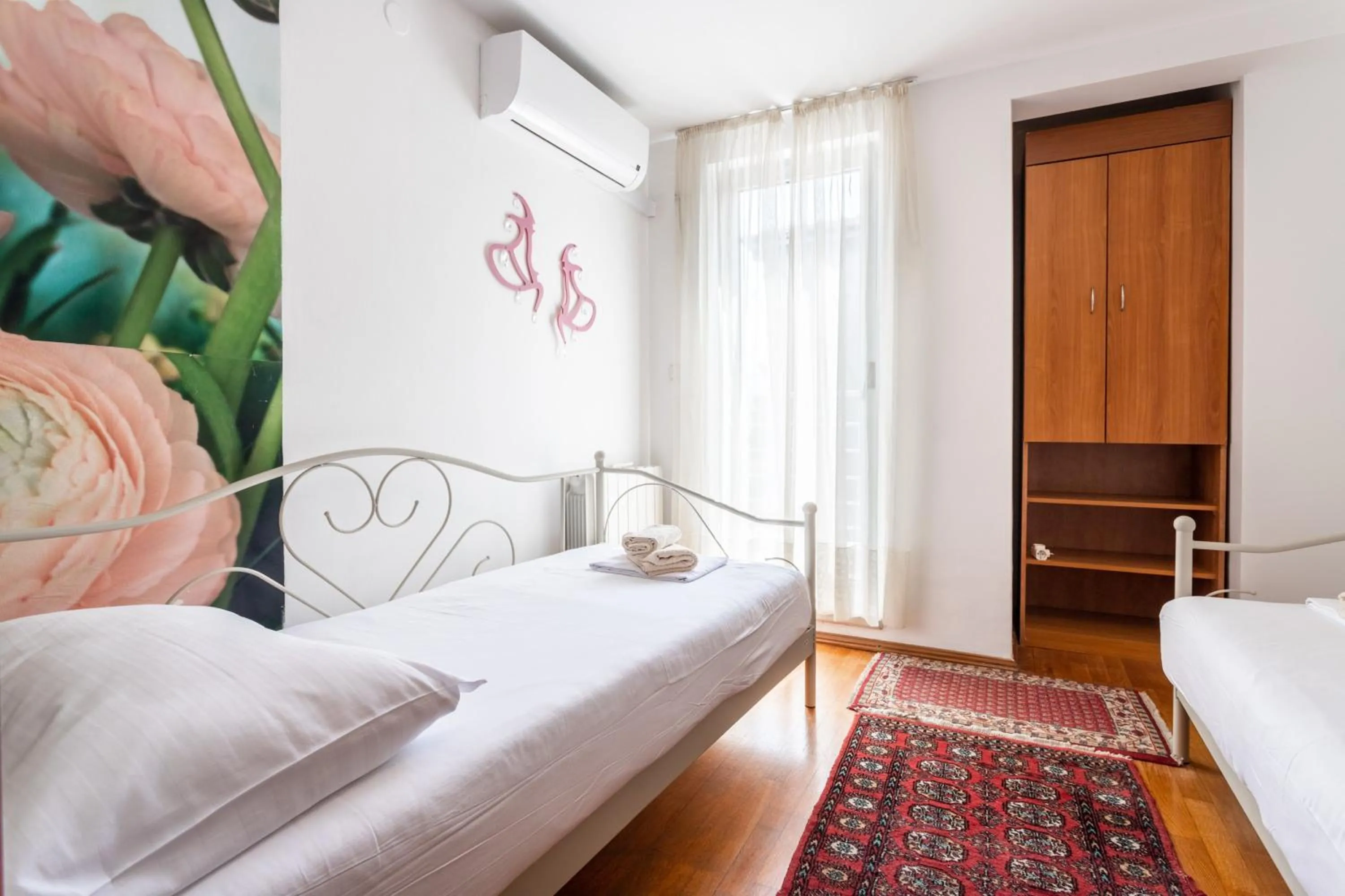 Bed in Villa Violeta with the sea view, 3 min walk to the beach