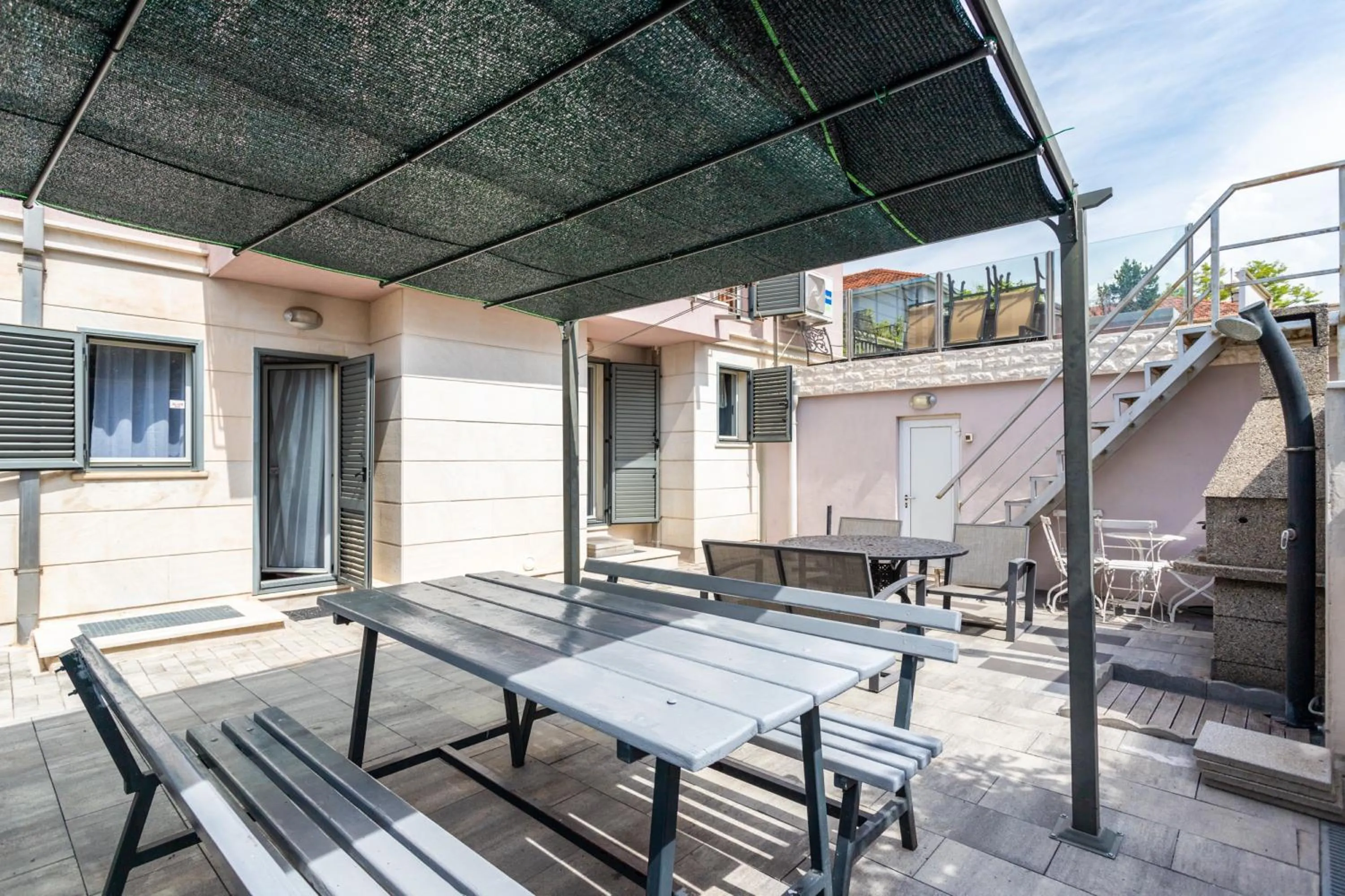 Patio in Villa Violeta with the sea view, 3 min walk to the beach