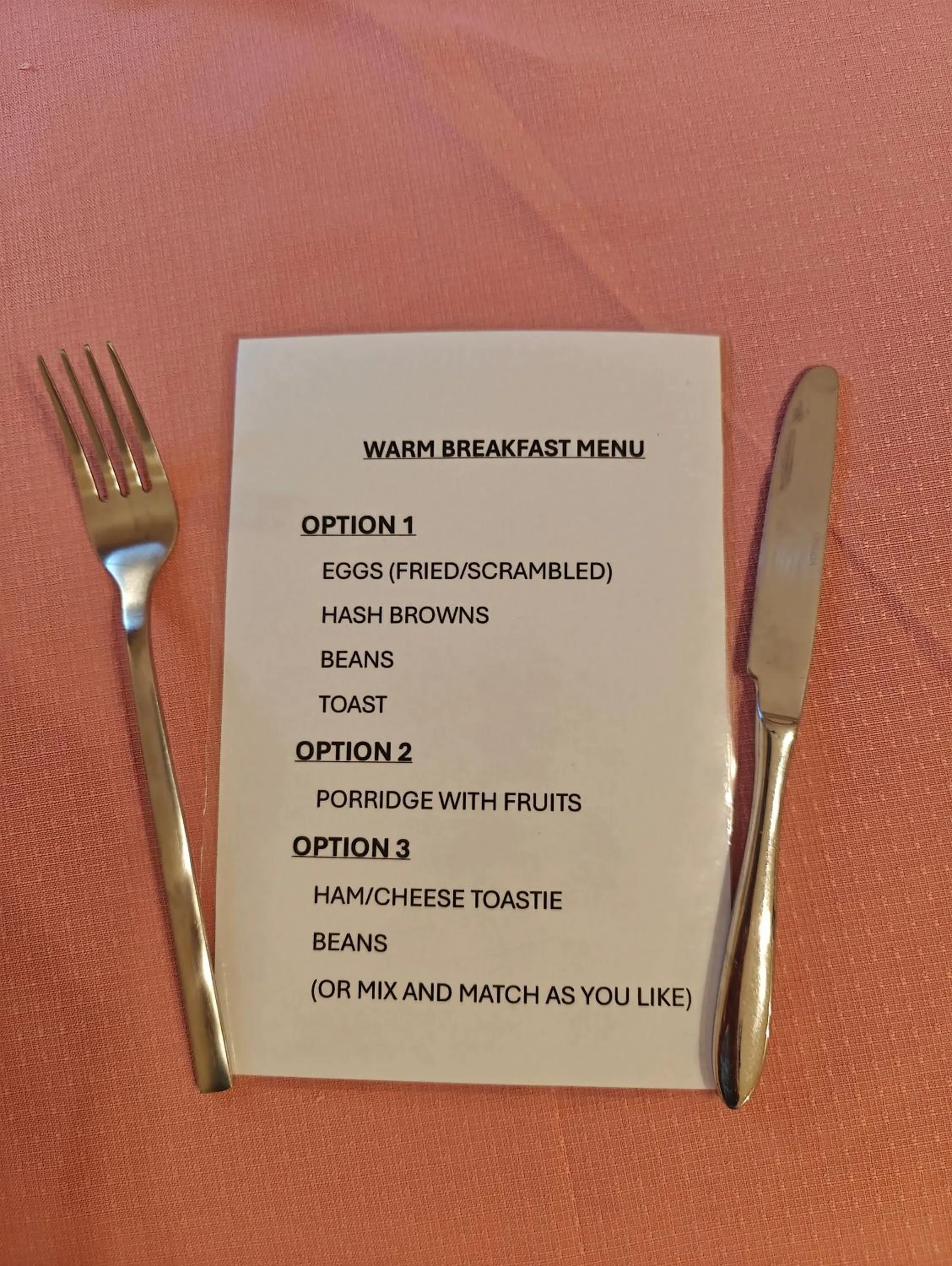 Food in The Jays Guest House