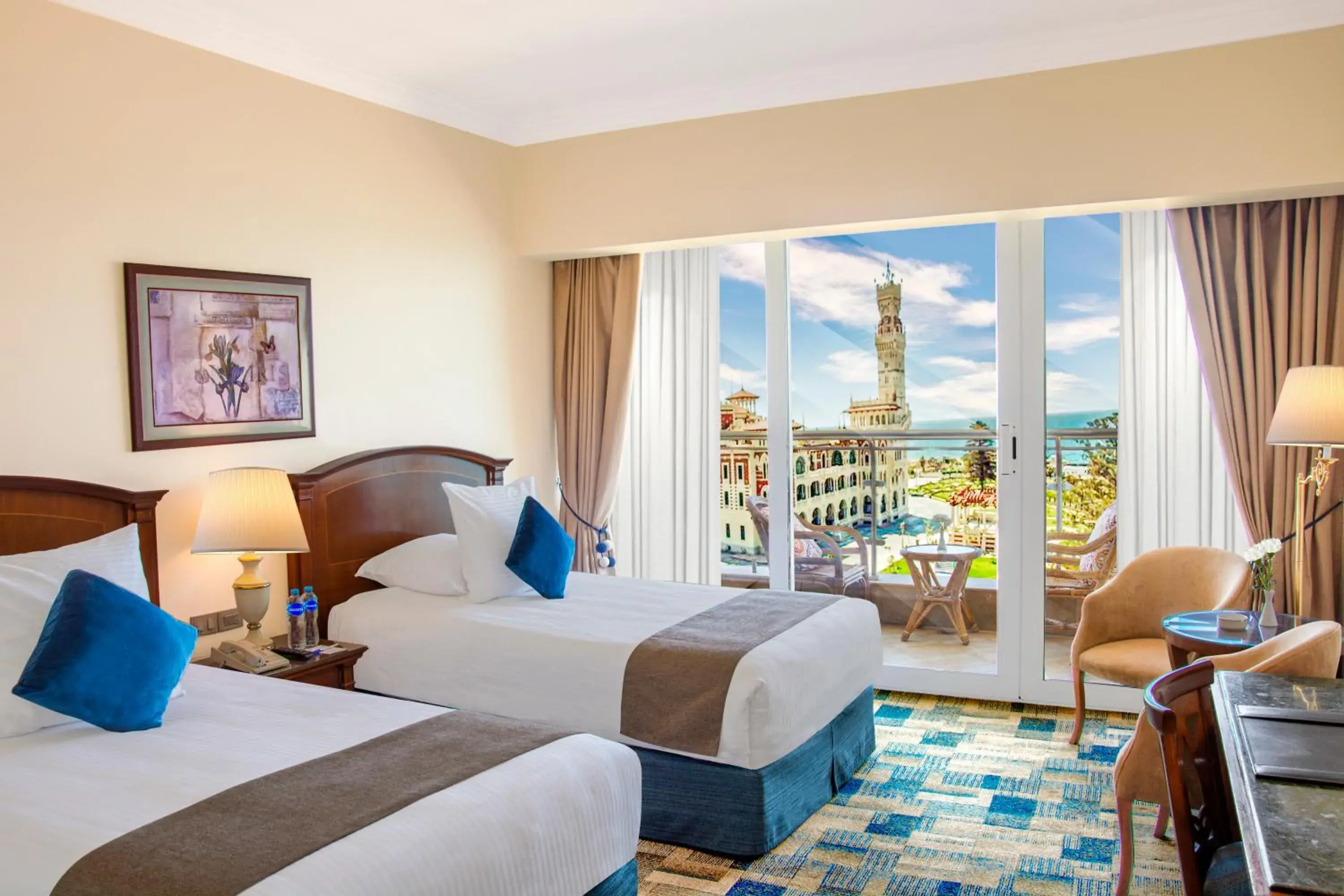 Bedroom, Bed in Helnan Royal Palestine Hotel - Montazah Gardens Bedroom, Bed in Helnan Royal Palestine Hotel - Montazah Gardens