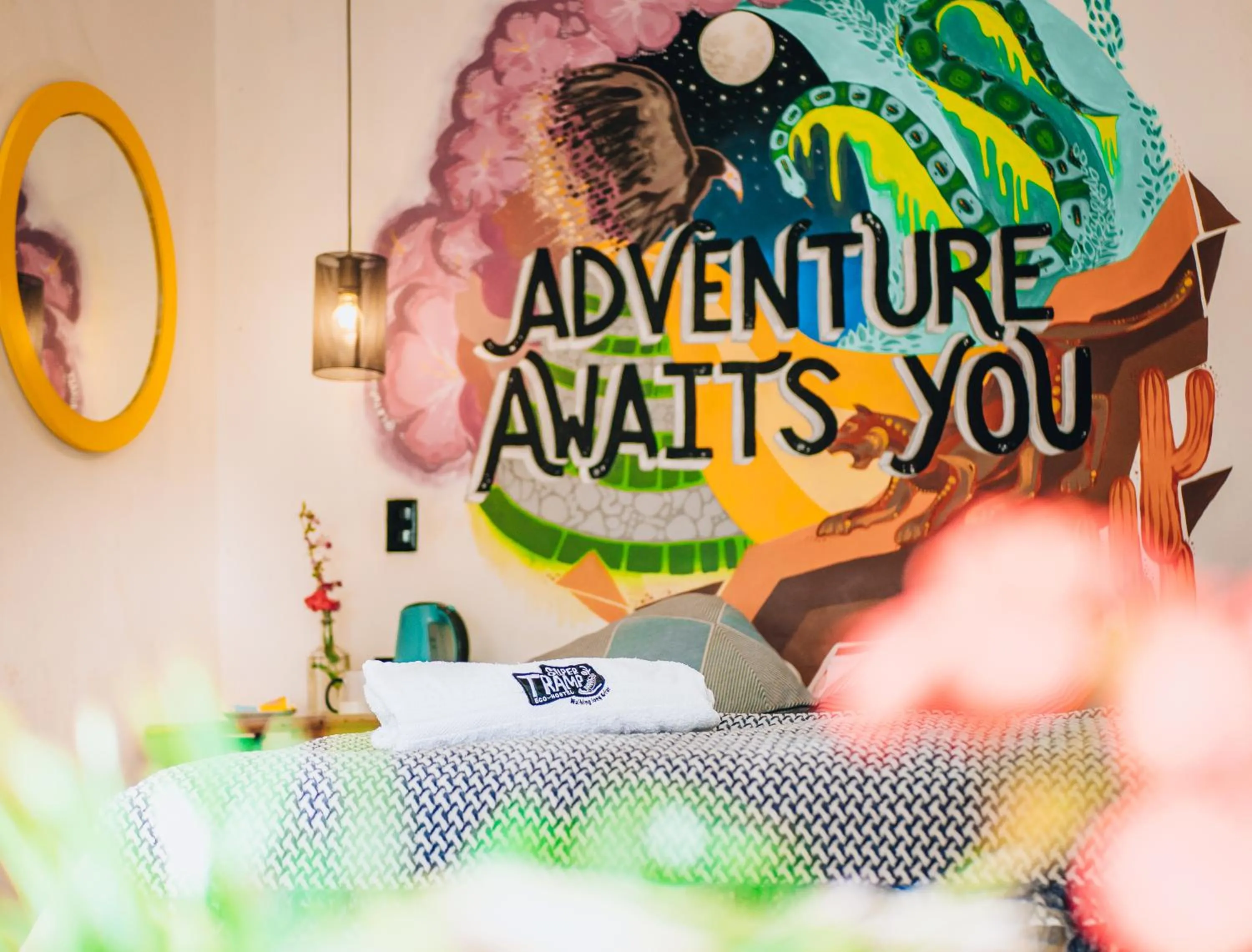 Decorative detail in Supertramp Hostel Cusco
