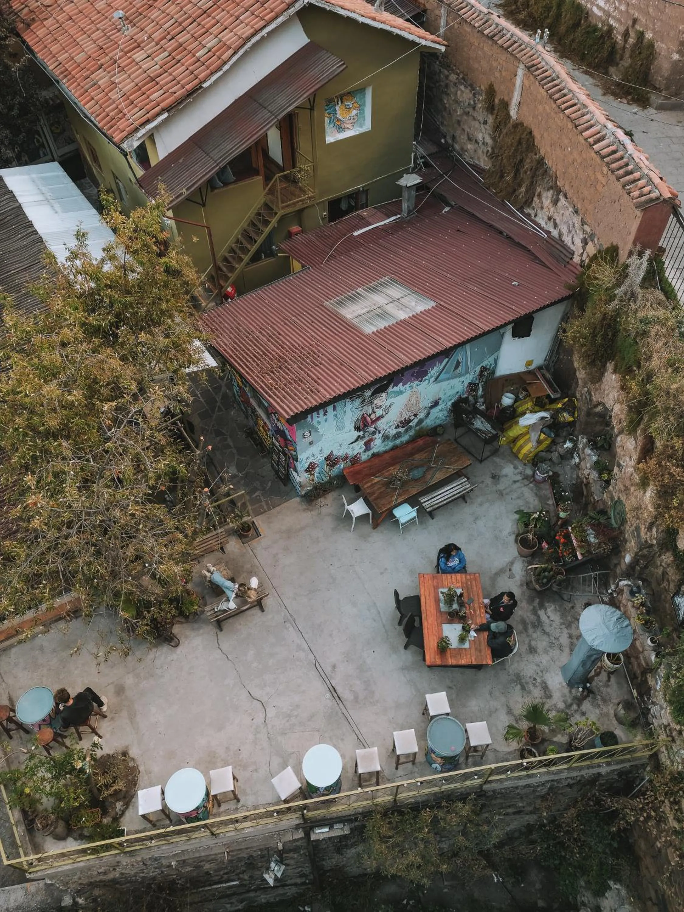 Bird's eye view in Supertramp Hostel Cusco