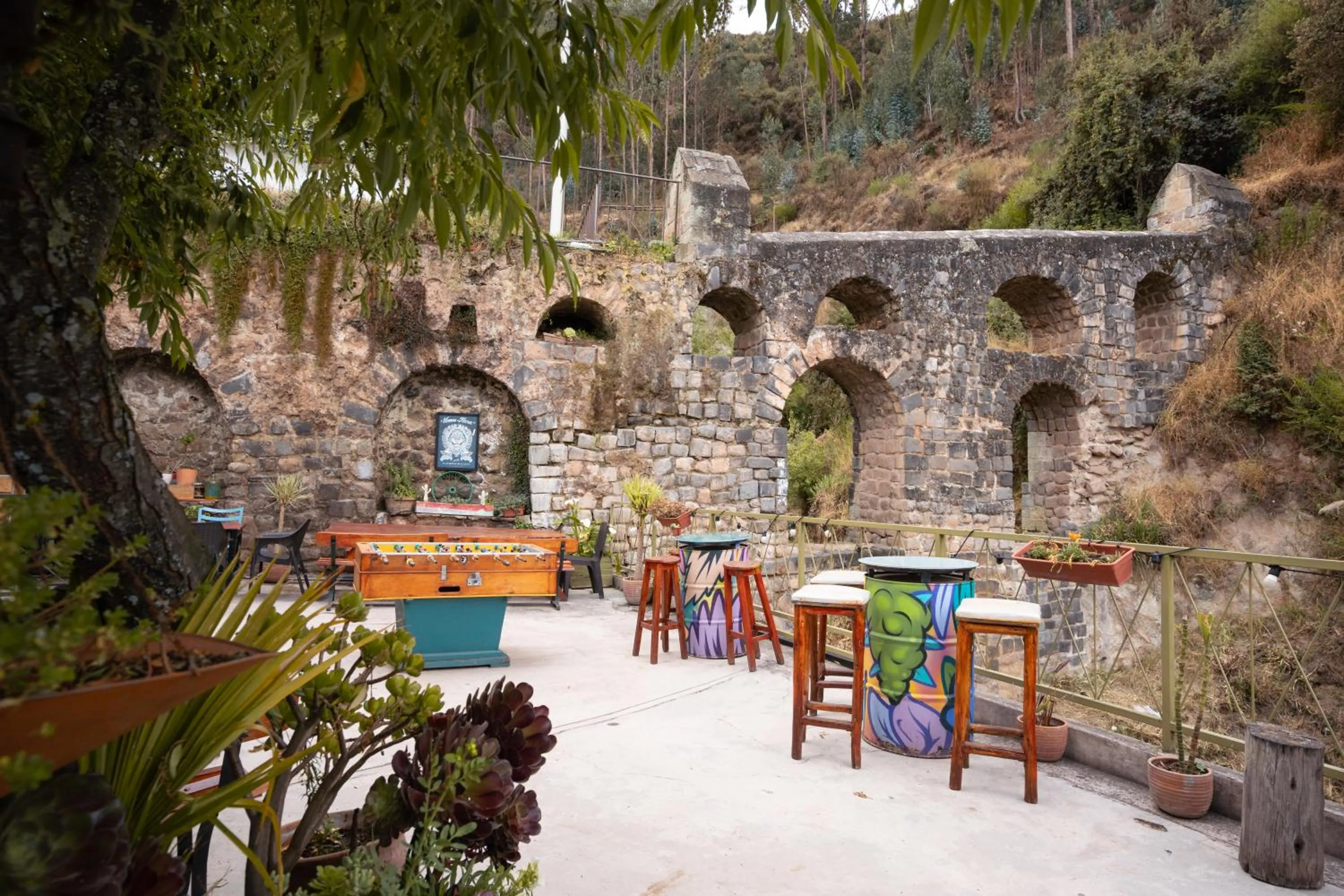 Patio in Supertramp Hostel Cusco