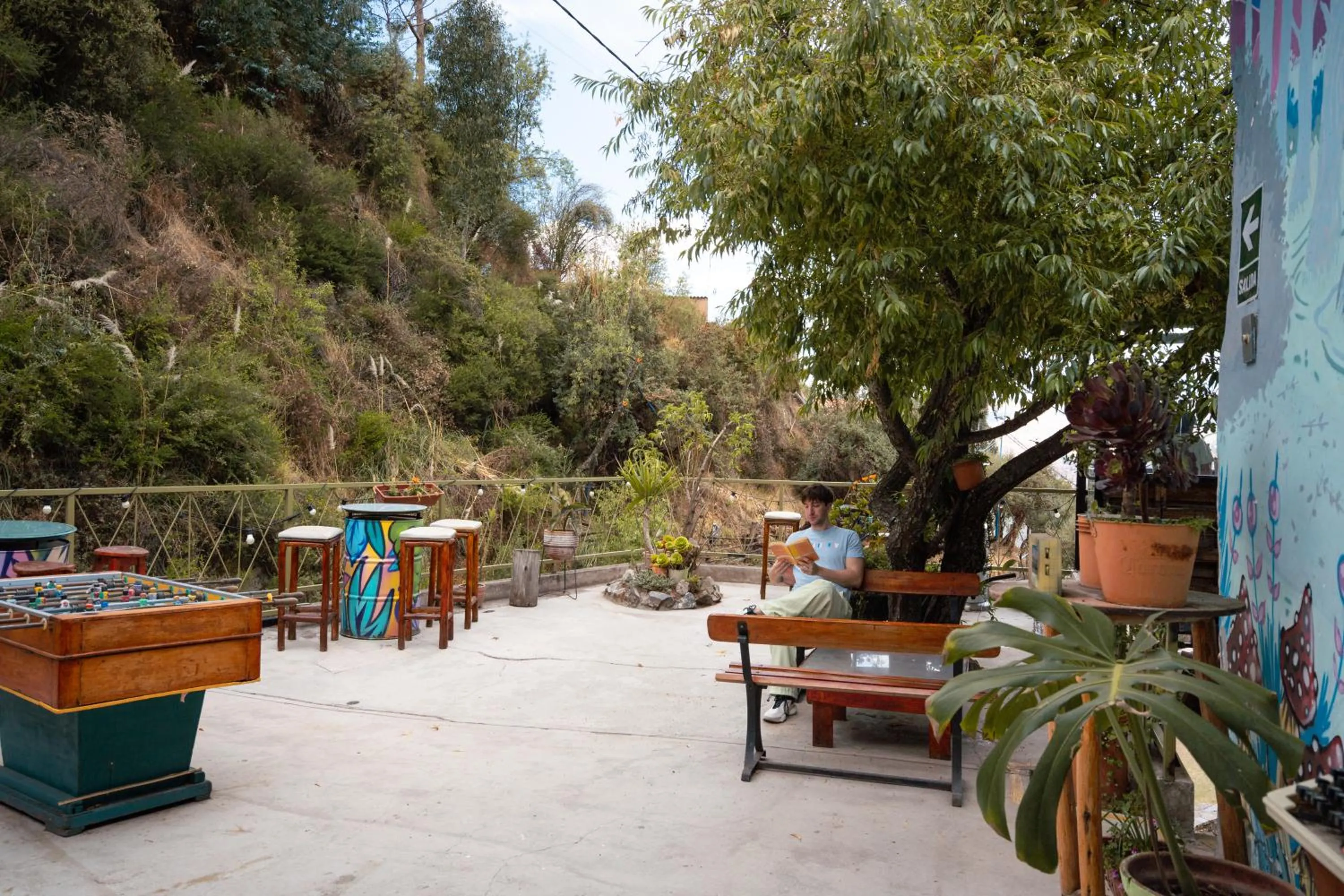 Patio in Supertramp Hostel Cusco